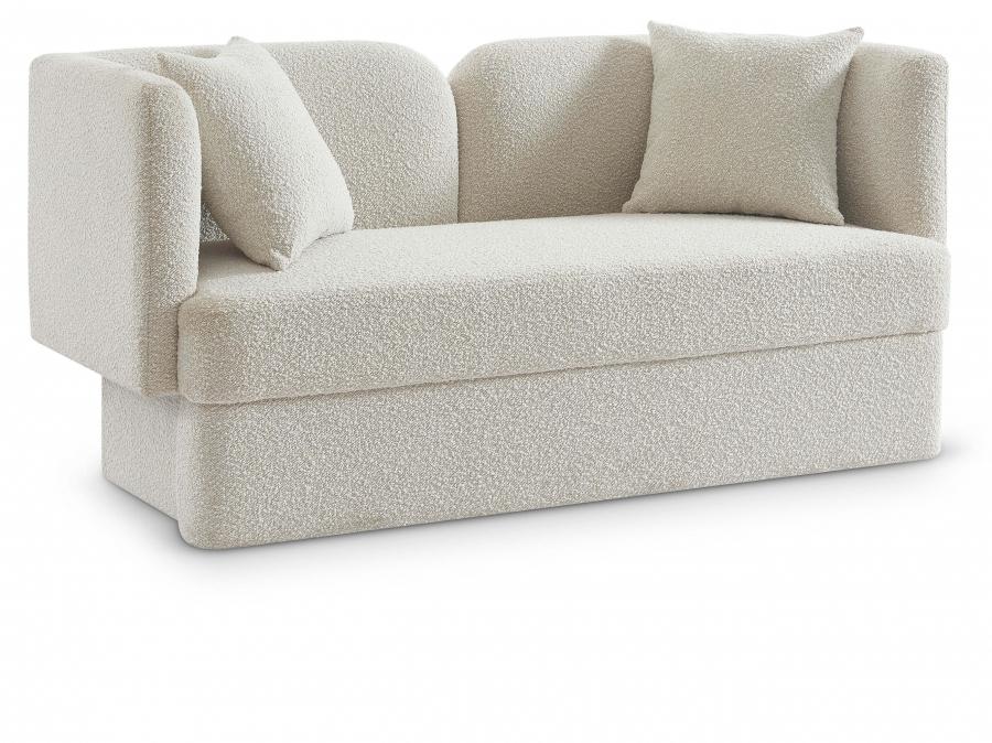 

    
Contemporary Cream Wood Fabric Loveseat Meridian Furniture Marcel 616Cream-L
