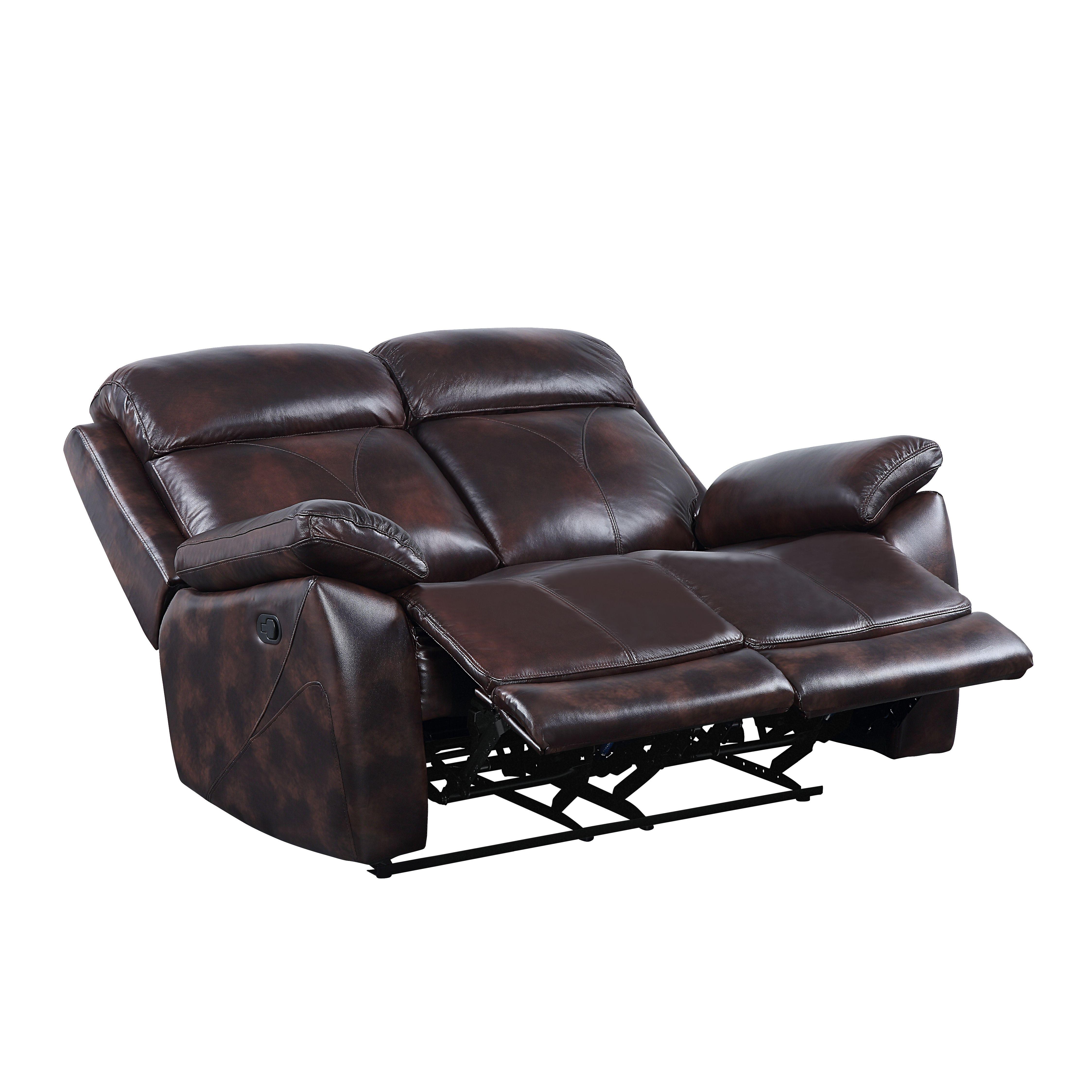 

    
Contemporary Dark Brown Leather Loveseat by Acme Perfiel LV00067
