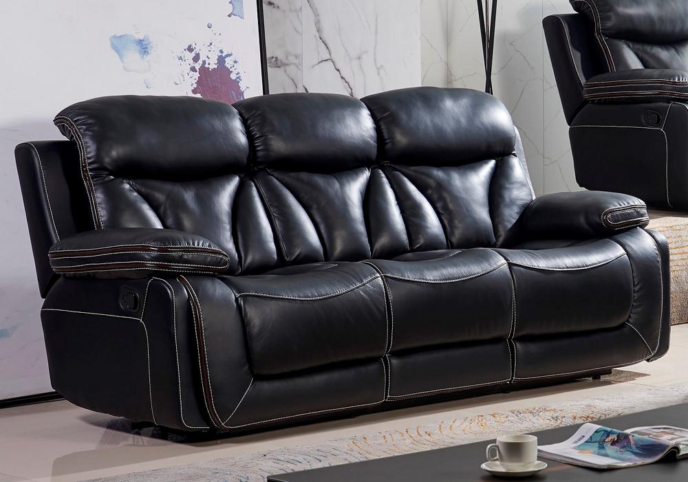 Contemporary Reclining Sofa SF3100 SF3100-S in Dark Brown Leather Match