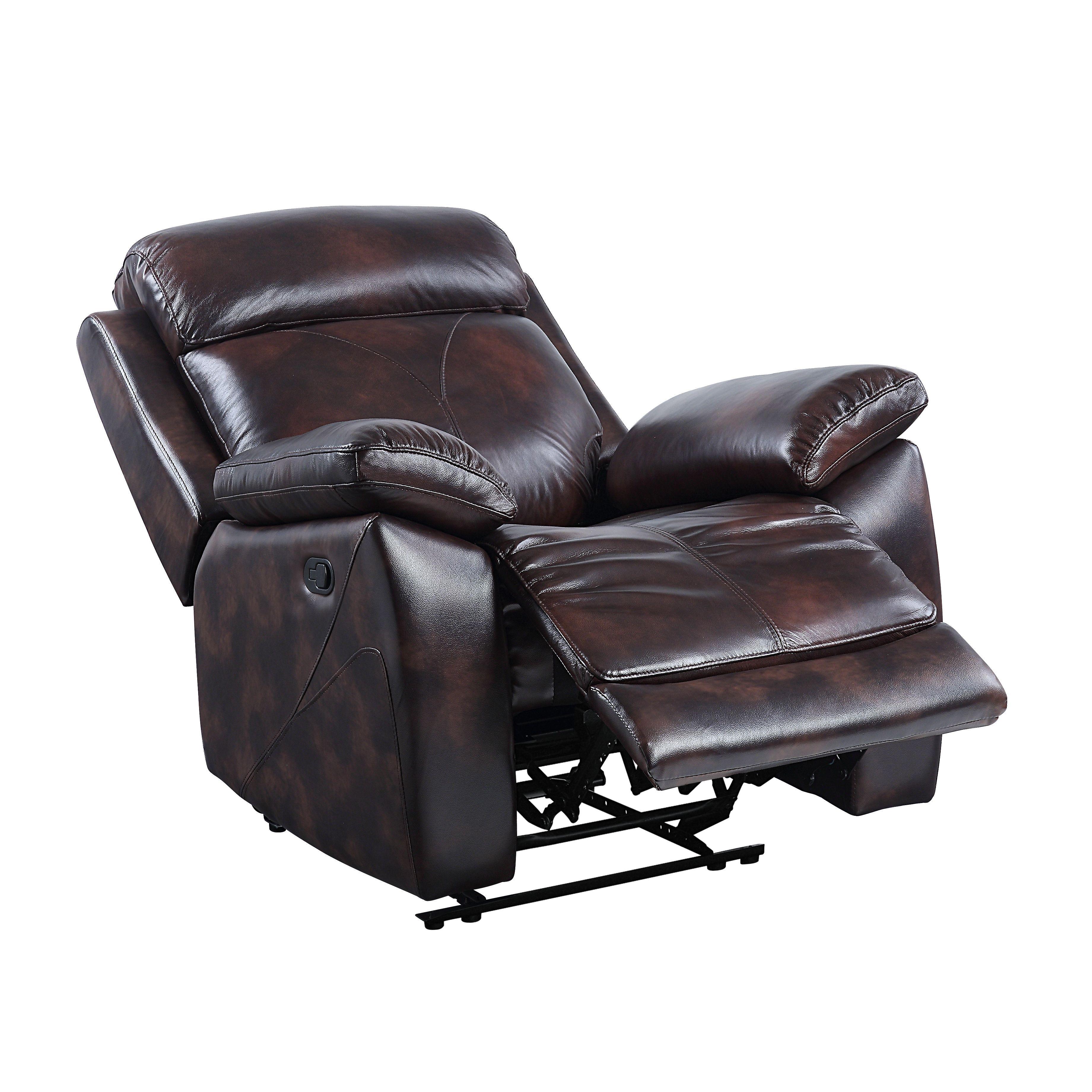 

    
Contemporary Dark Brown Leather Recliner by Acme Perfiel LV00068
