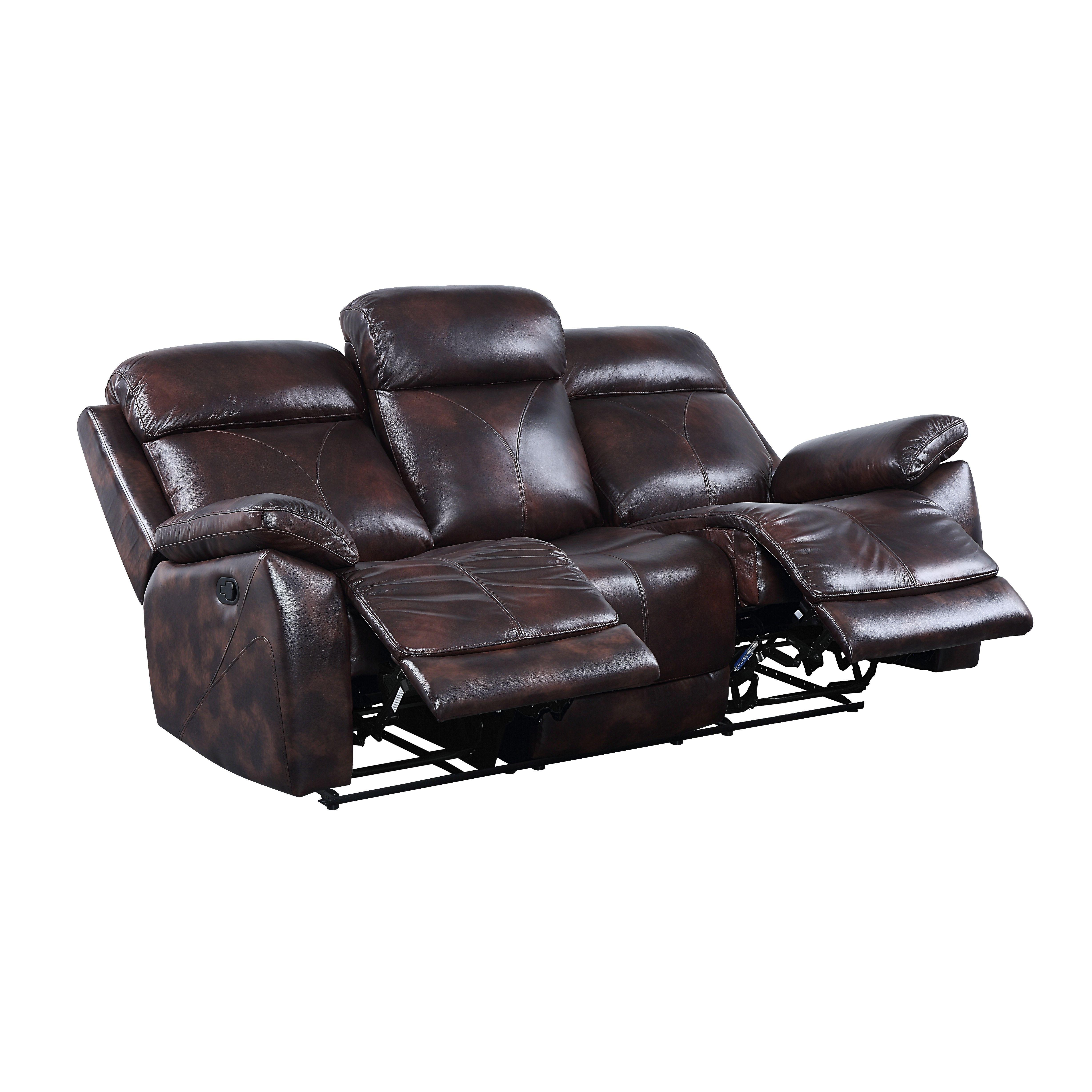 

    
Contemporary Dark Brown Leather Sofa by Acme Perfiel LV00066
