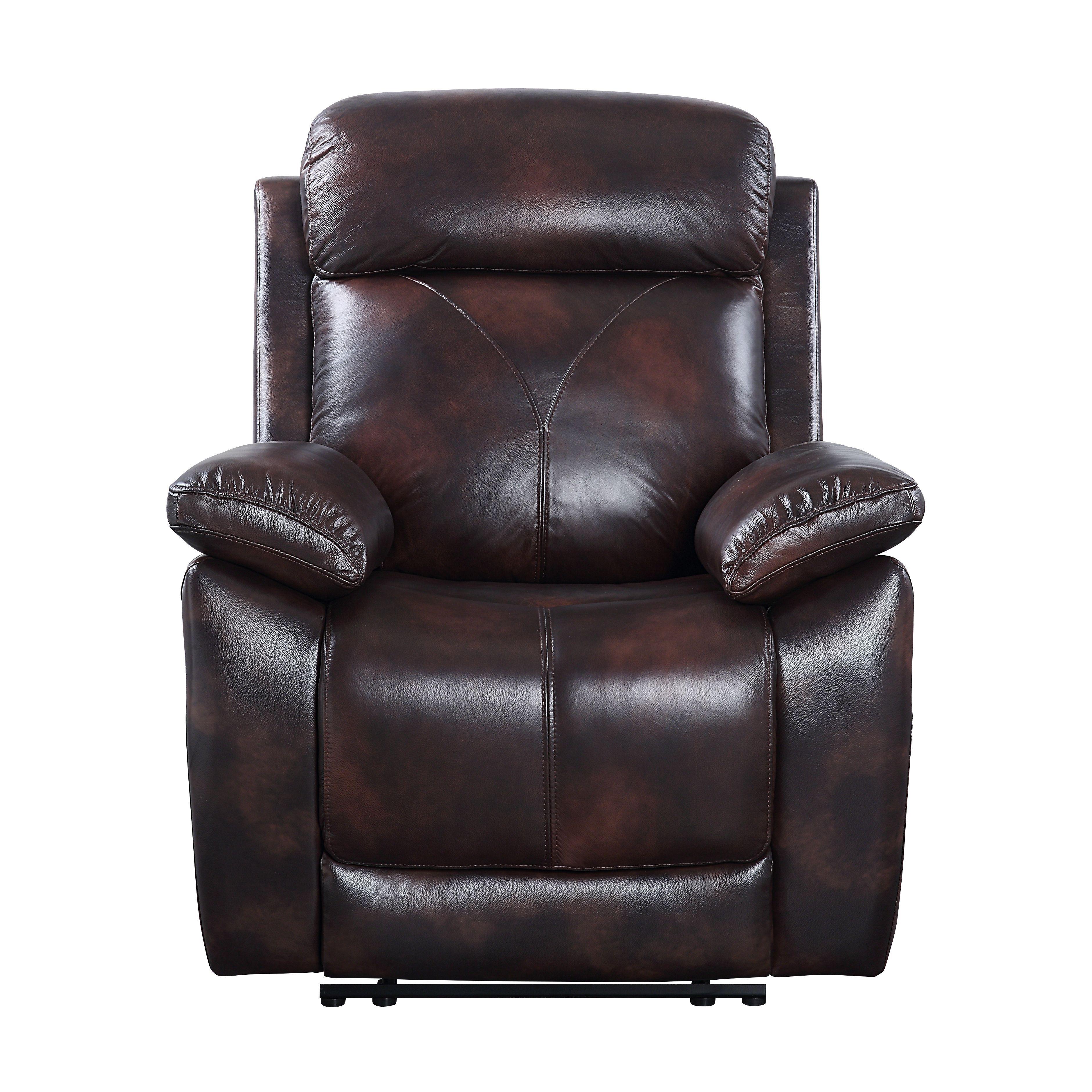 

    
 Shop  Contemporary Dark Brown Leather Sofa + Loveseat + Recliner by Acme Perfiel LV00066-3pcs
