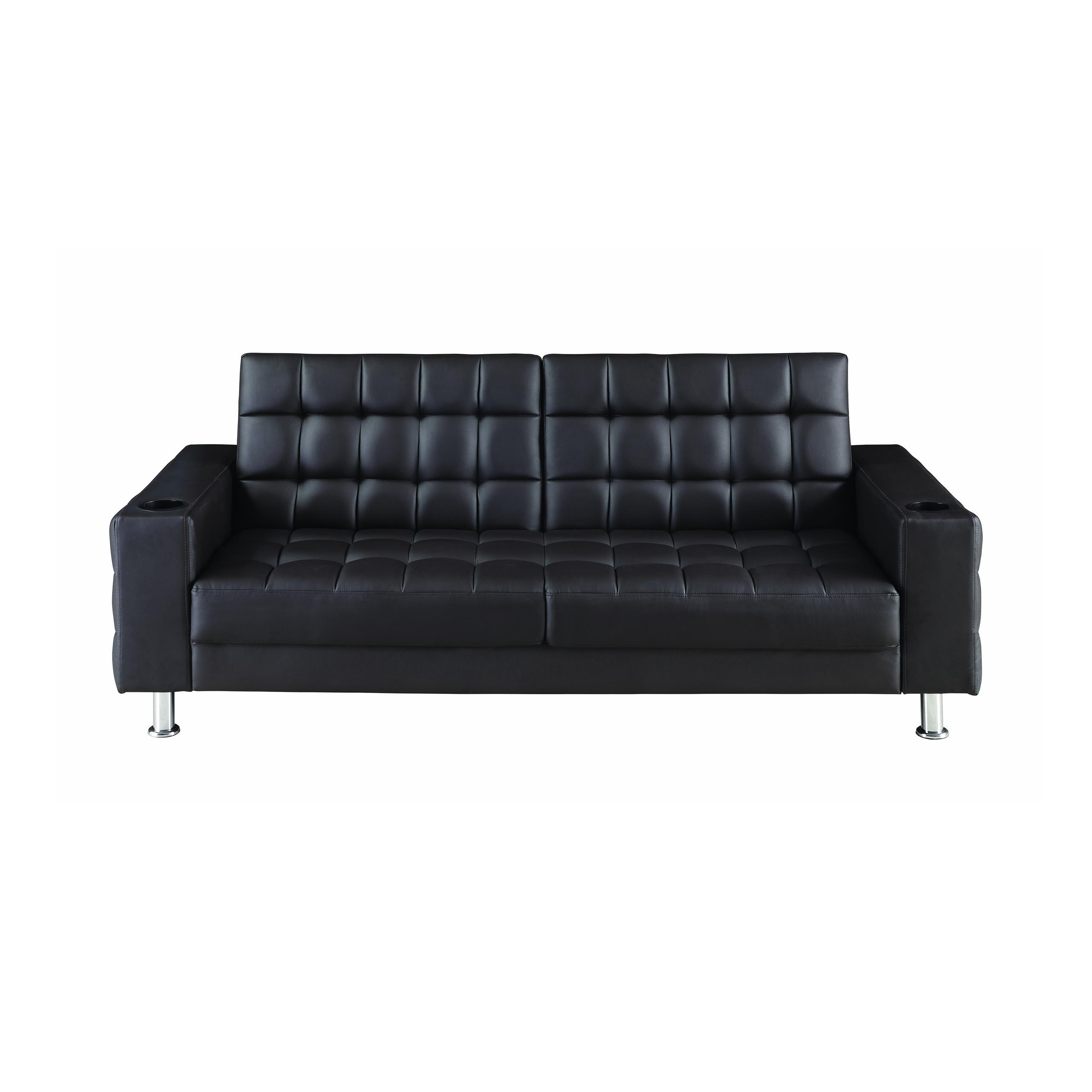 

    
Contemporary Dark Brown Leatherette Sofa Bed Coaster 300294 Pacheco
