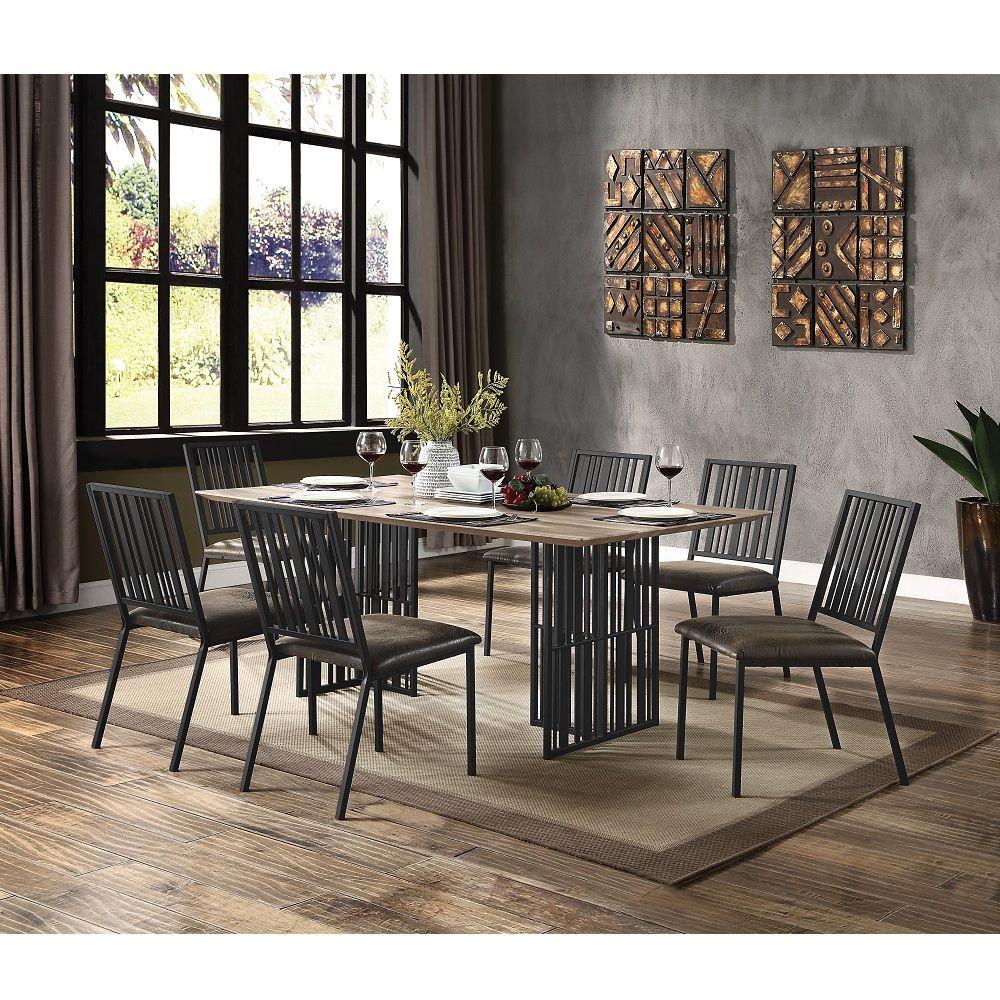 

    
Contemporary Dark Brown/Sandy Black Composite Wood Side Chair Set 2PCS Acme Zudora DN01758-SC-2PCS

