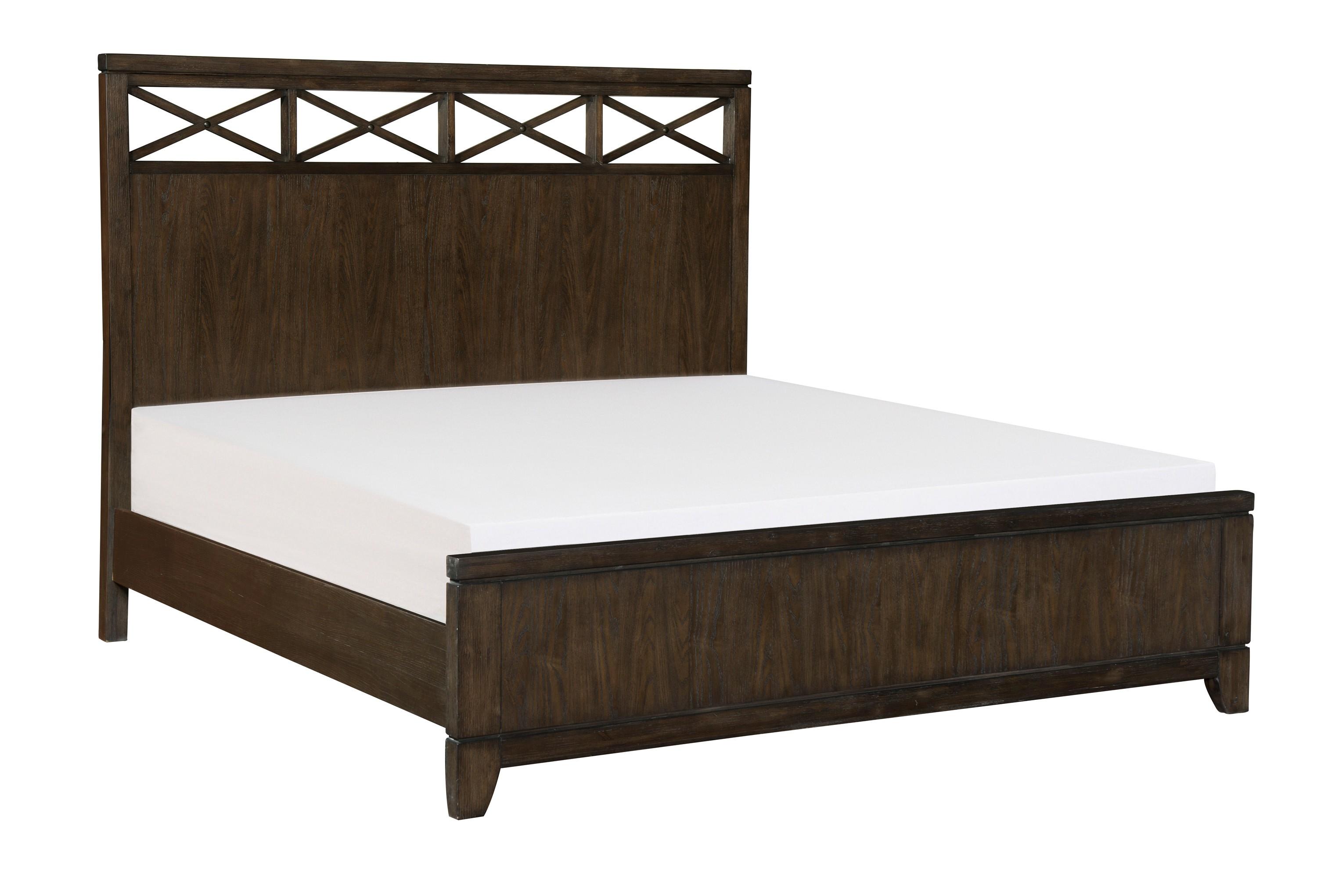 Contemporary Bed 1669K-1CK* Griggs 1669K-1CK* in Dark Brown 