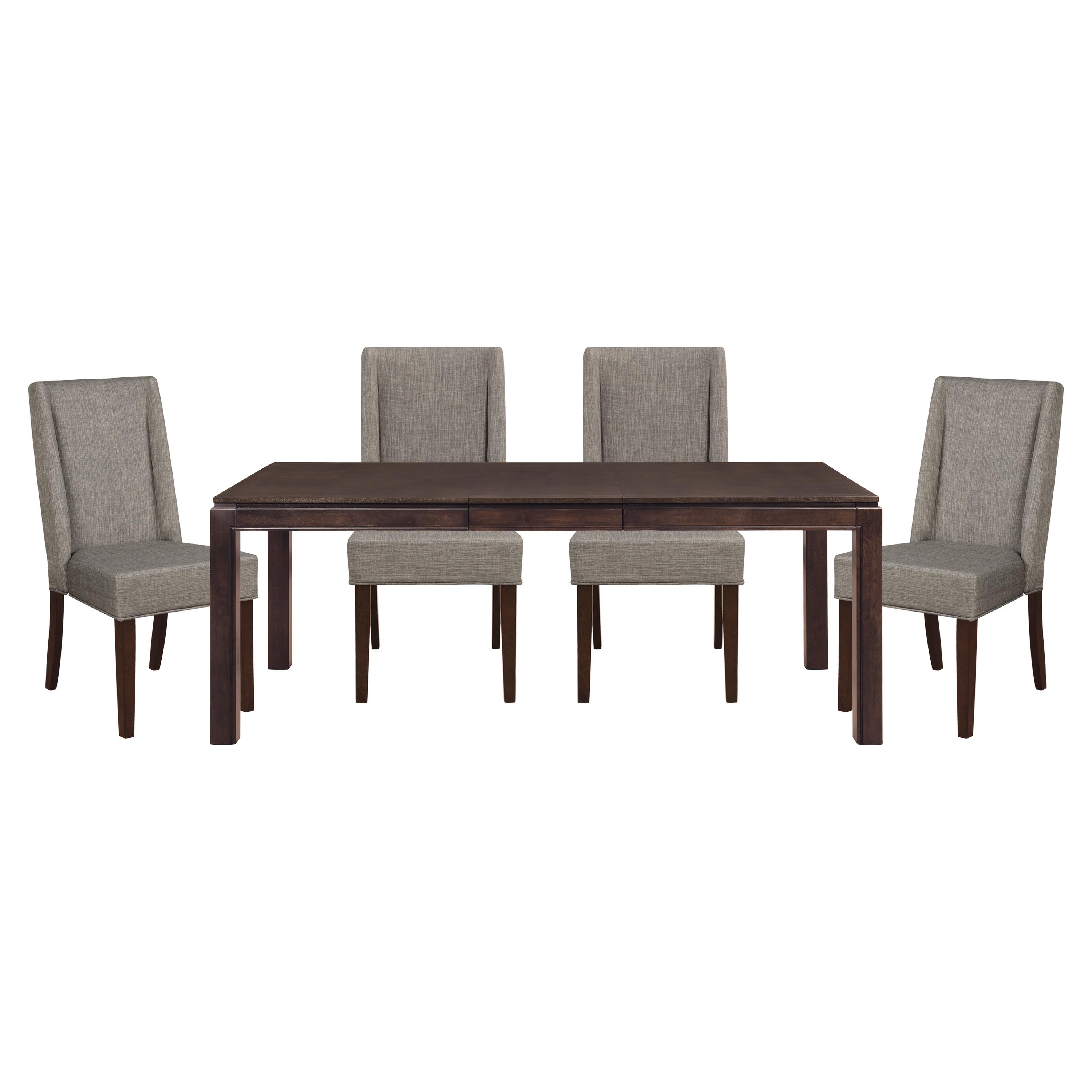 Contemporary Dining Room Set 5409-78*5PC Kavanaugh 5409-78*5PC in Dark Brown Polyester