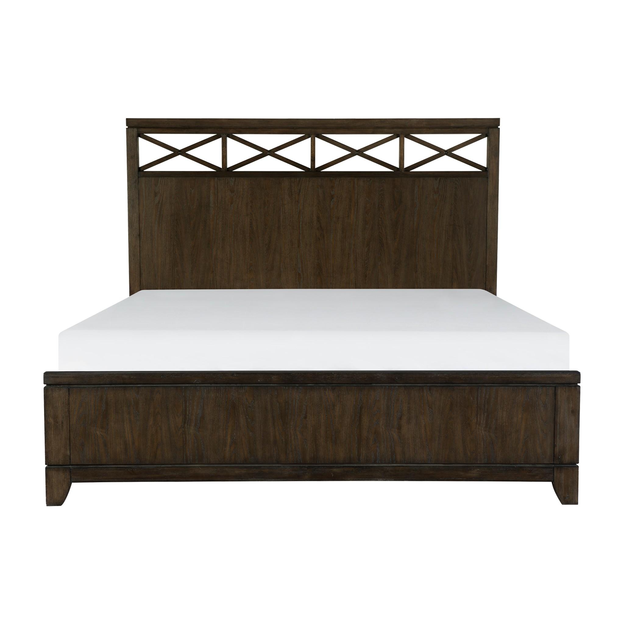 

    
Contemporary Dark Brown Wood King Bed Homelegance 1669K-1EK* Griggs
