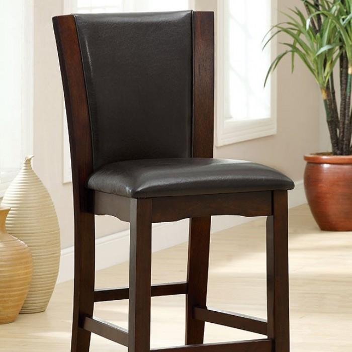 

    
Contemporary Dark Cherry & Brown Counter Height Chairs Set 2pcs Furniture of America CM3710PC-2PK Manhattan
