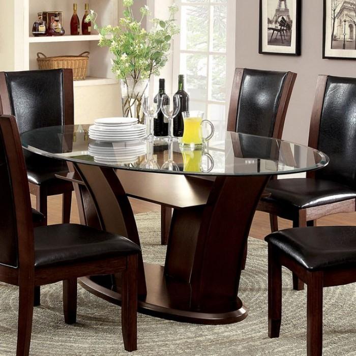 

    
Contemporary Dark Cherry & Brown Oval Dining Table Set 5pcs Furniture of America Manhattan
