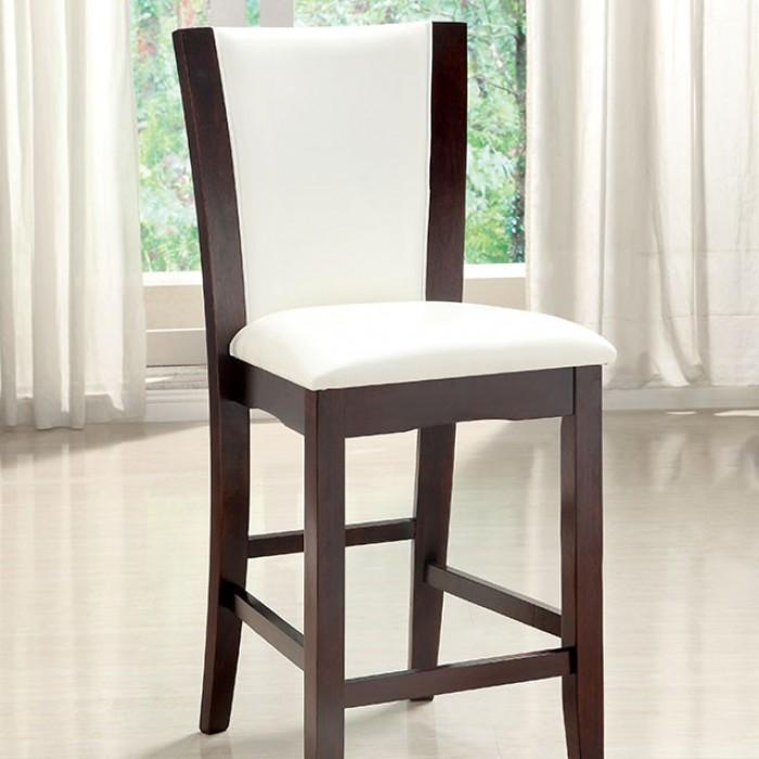 Contemporary Dining Chair Set CM3710WH-PC-2PK Manhattan CM3710WH-PC-2PK in White Leatherette