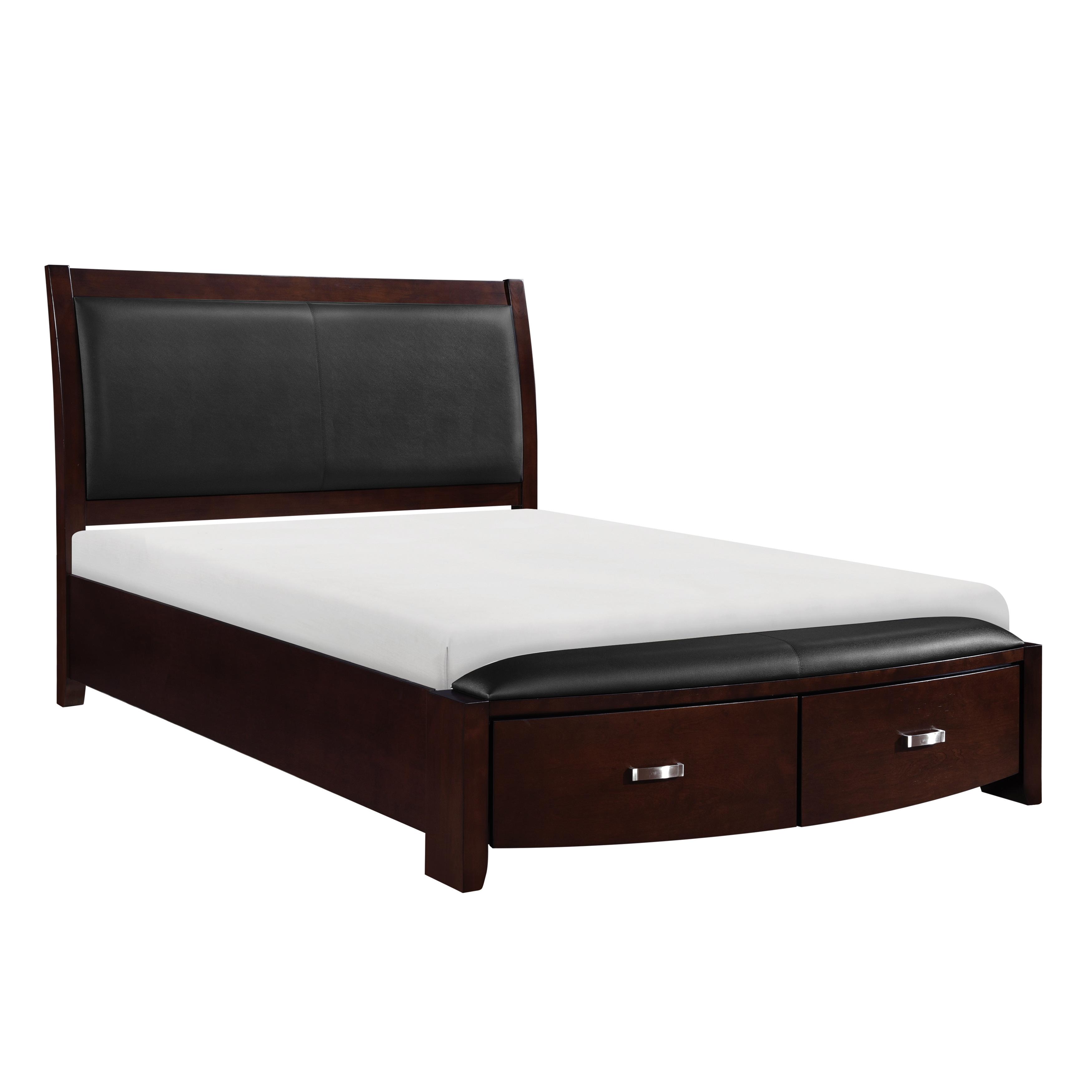 Contemporary Bed 1737KNC-1CK* Lyric 1737KNC-1CK* in Dark Cherry Faux Leather