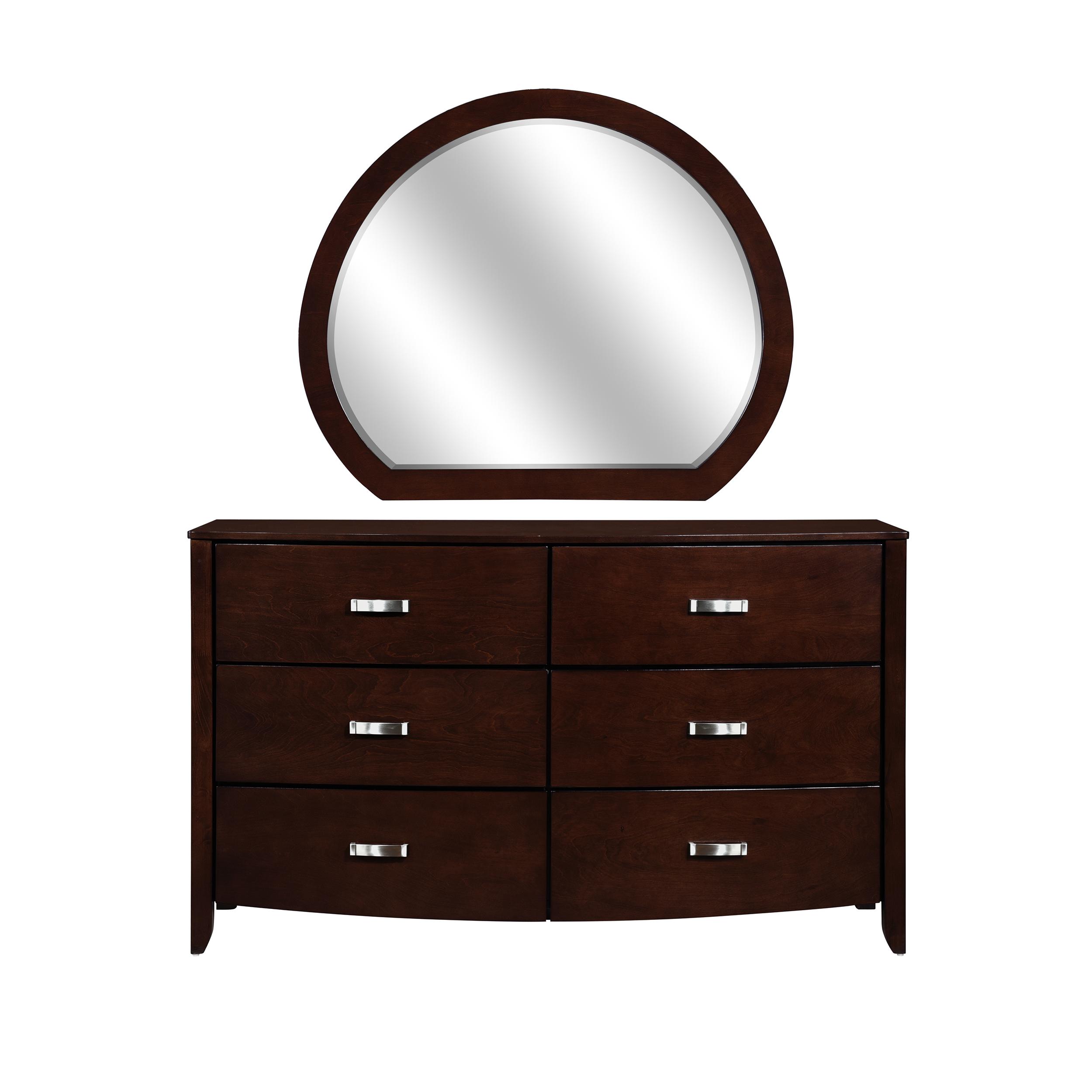 Contemporary Dresser w/Mirror 1737NC-5*6-2PC Lyric 1737NC-5*6-2PC in Dark Cherry 