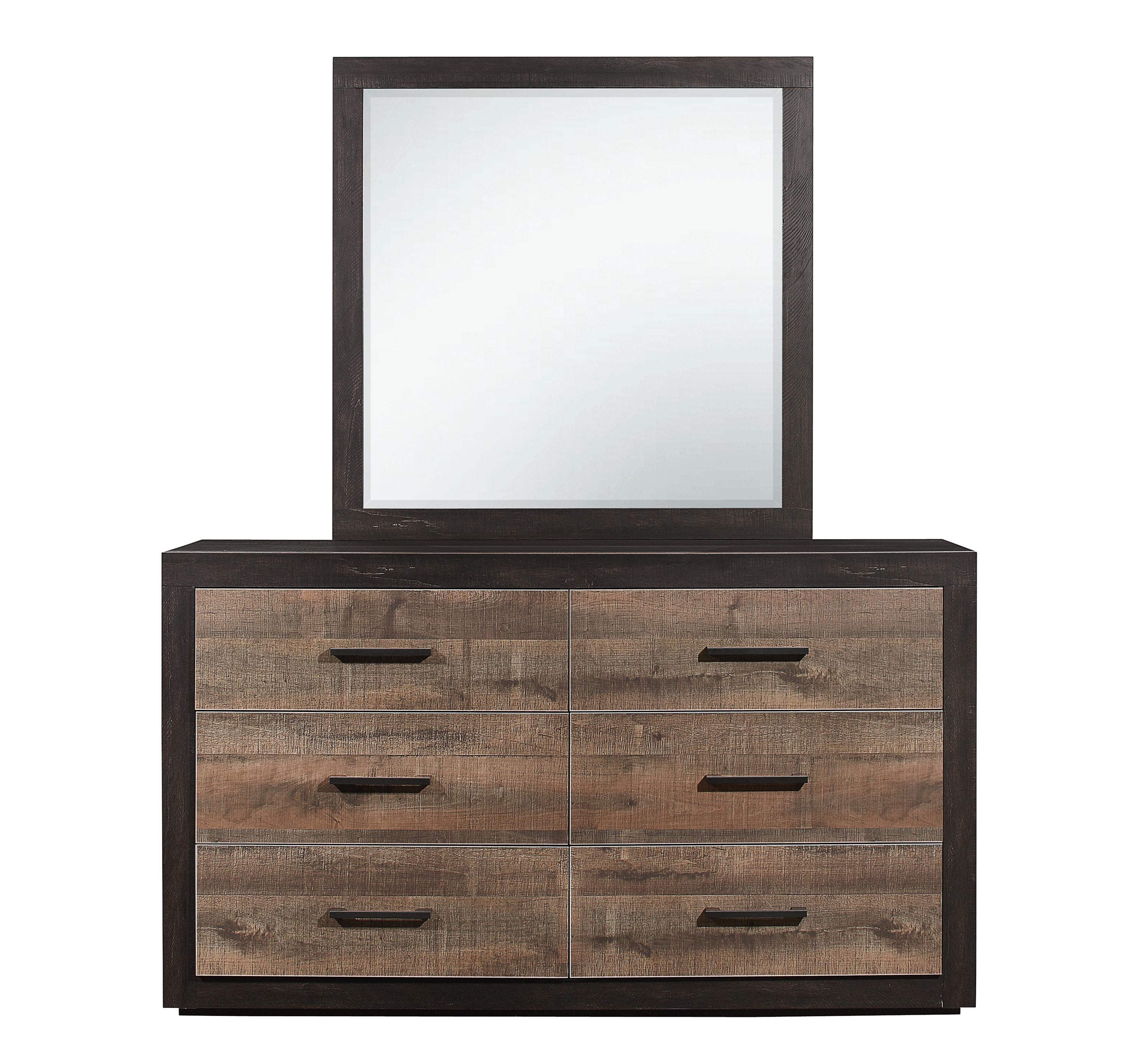 

    
Contemporary Dark Ebony & Rustic Mahogany Wood Dresser w/Mirror Homelegance 1762-5*6 Miter
