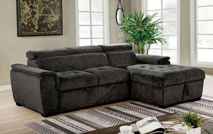 

    
Contemporary Dark Gray Chenille Sectional Sofa Furniture of America CM6514DG Patty
