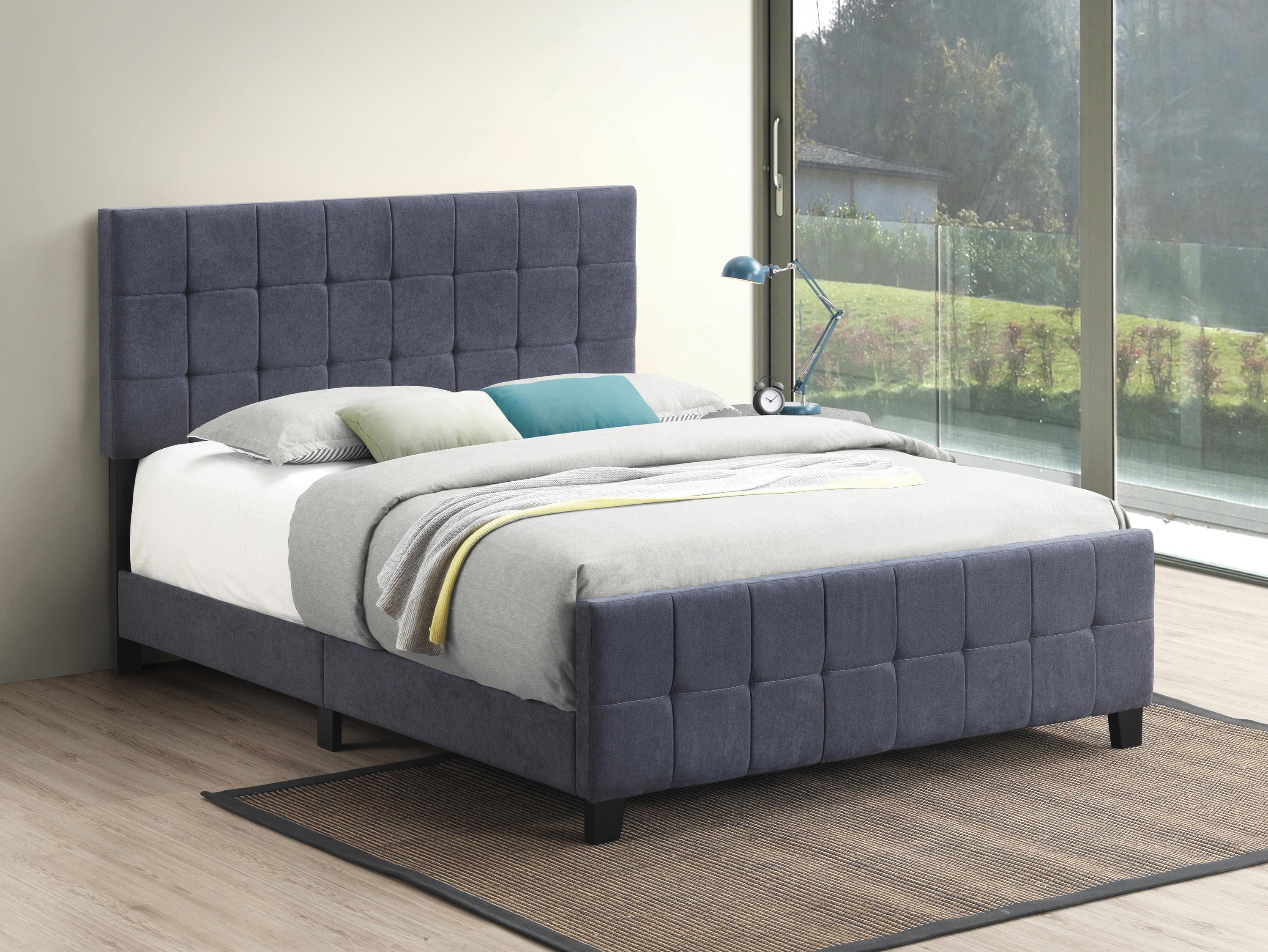 

    
Contemporary Dark Gray Fabric Queen Bed Coaster 305953Q Fairfield

