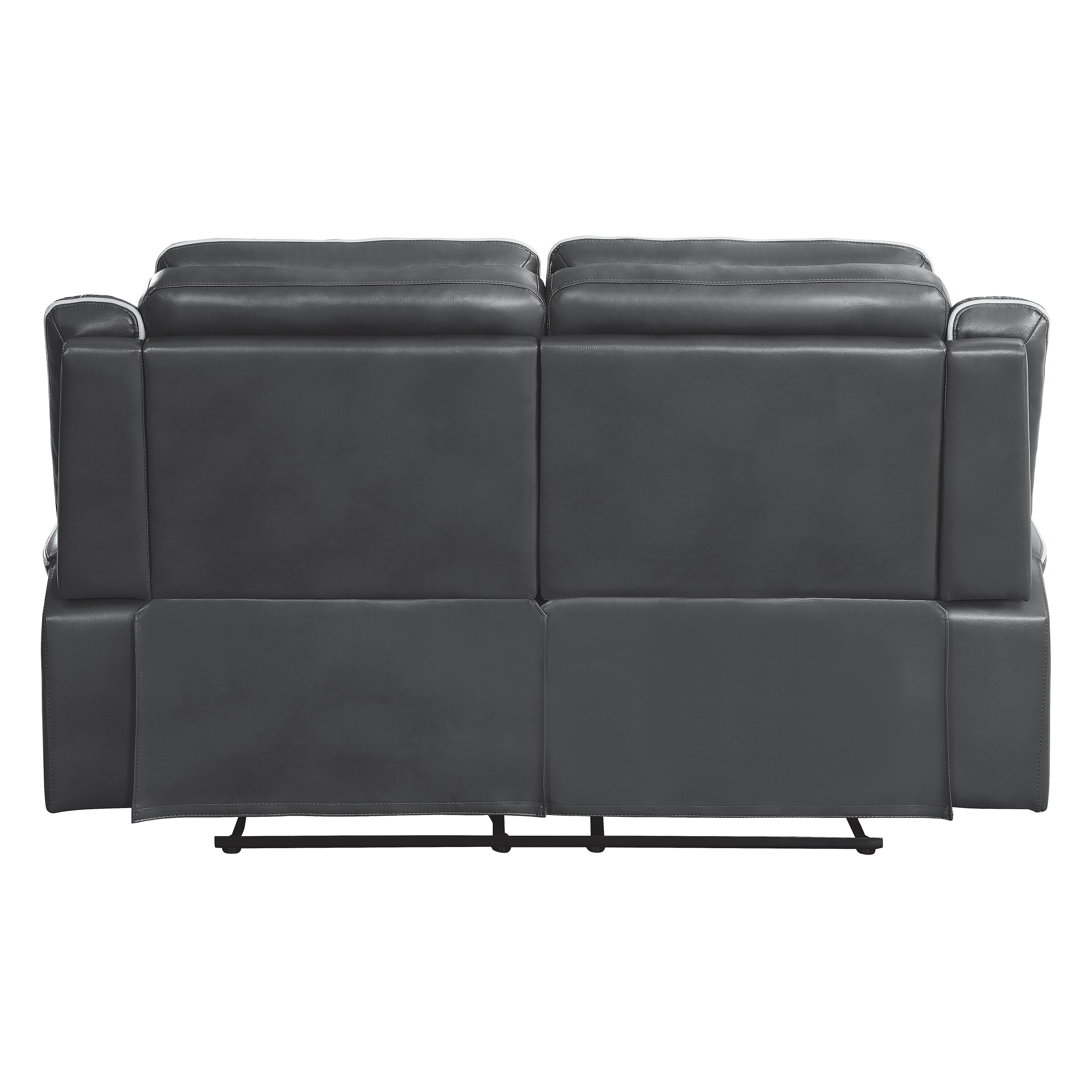 

    
 Order  Contemporary Dark Gray Faux Leather Reclining Sofa Set 2pcs Homelegance 9999DG Darwan
