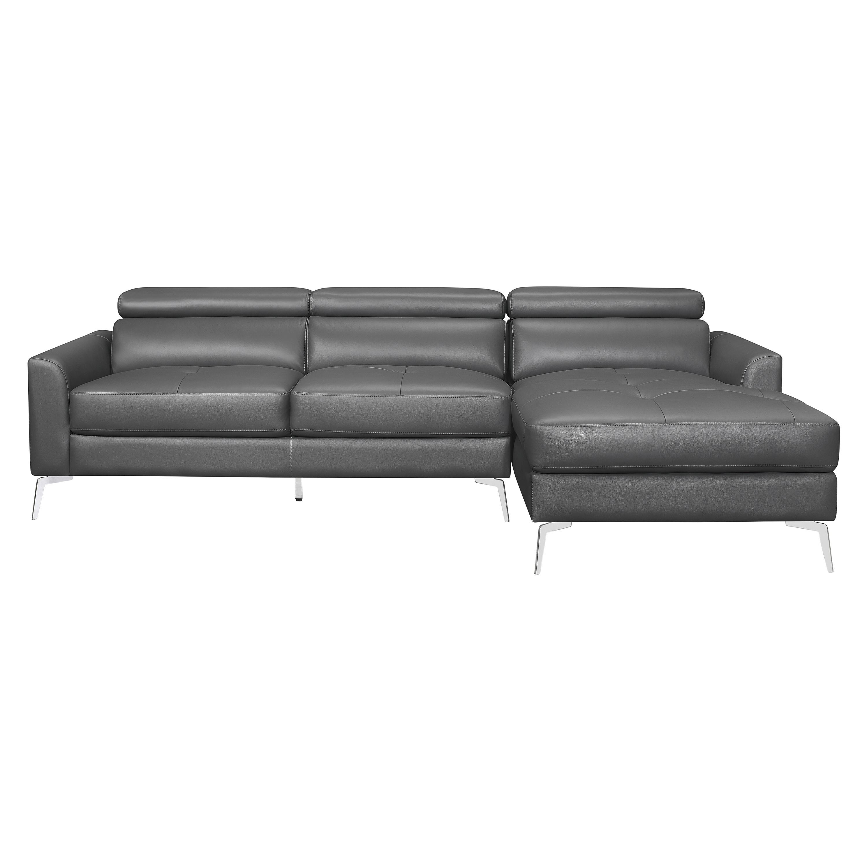 Contemporary Sectional 9408DGY*SC Ashland 9408DGY*SC in Dark Gray Leather