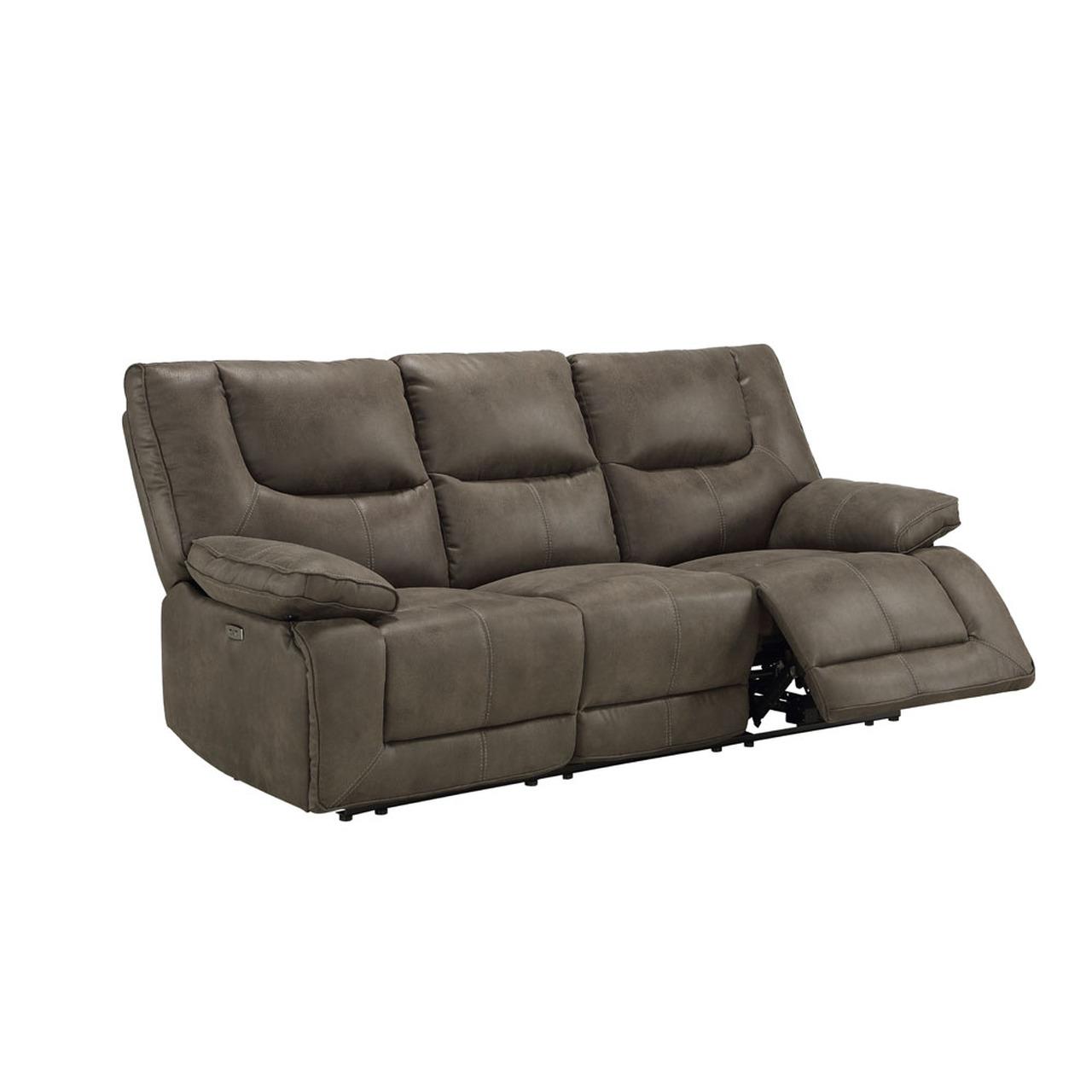 

    
Contemporary Dark Gray Leather Power Sofa + Loveseat + Recliner by Acme Harumi 54895-3pcs
