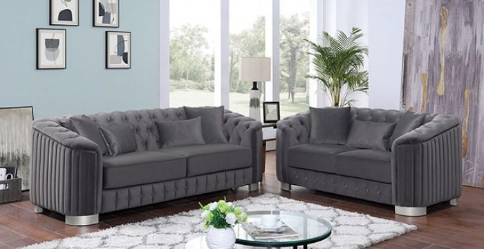 

                    
Furniture of America Castellon Loveseat FOA6475DG-LV-L Loveseat Dark Gray Fabric Purchase 
