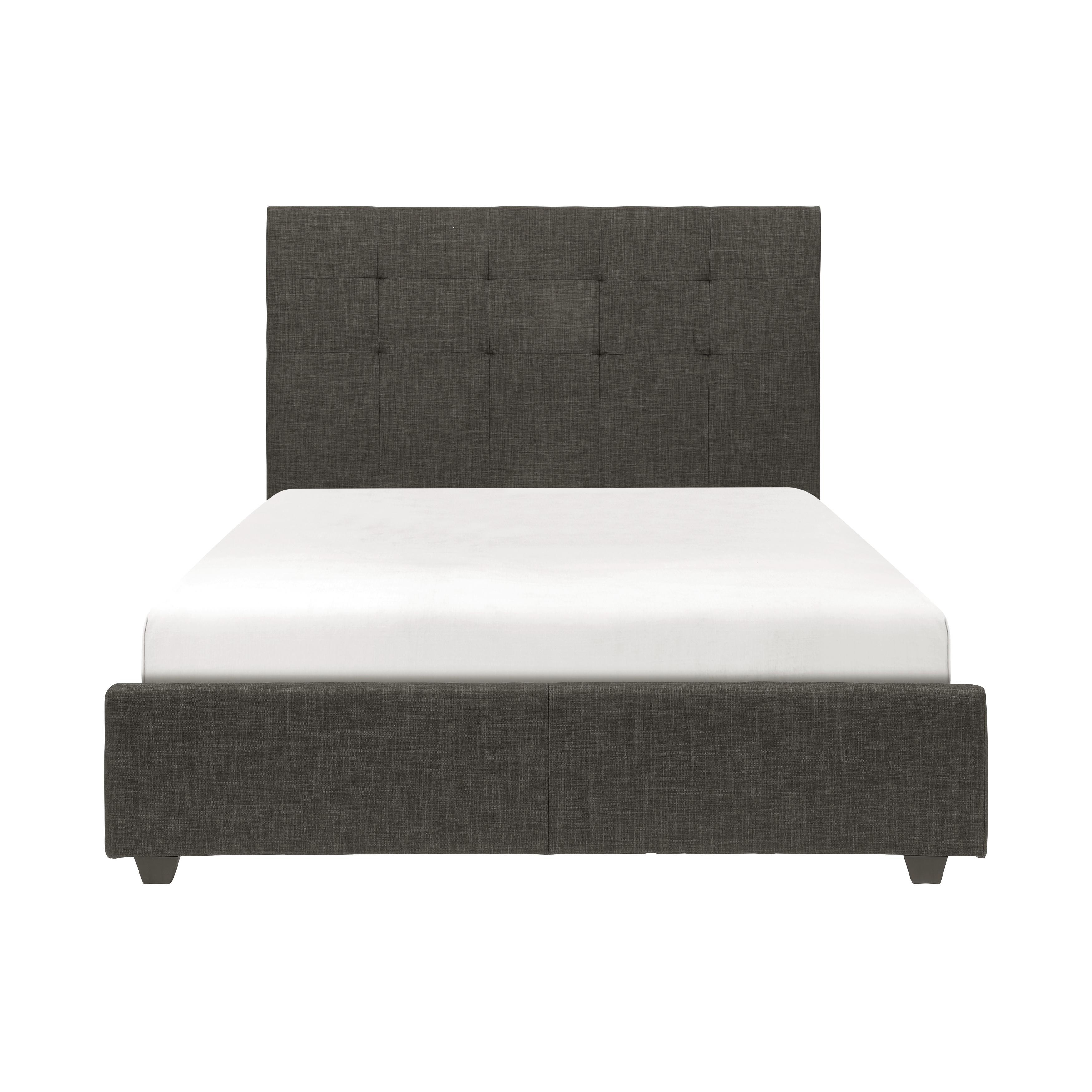 

    
Contemporary Dark Gray Solid Wood Queen Bed Polyester Homelegance 1890N-1* Cadmus
