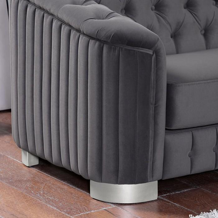 

    
Contemporary Dark Gray Solid Wood Sofa Furniture of America Castellon FOA6475DG-SF-S

