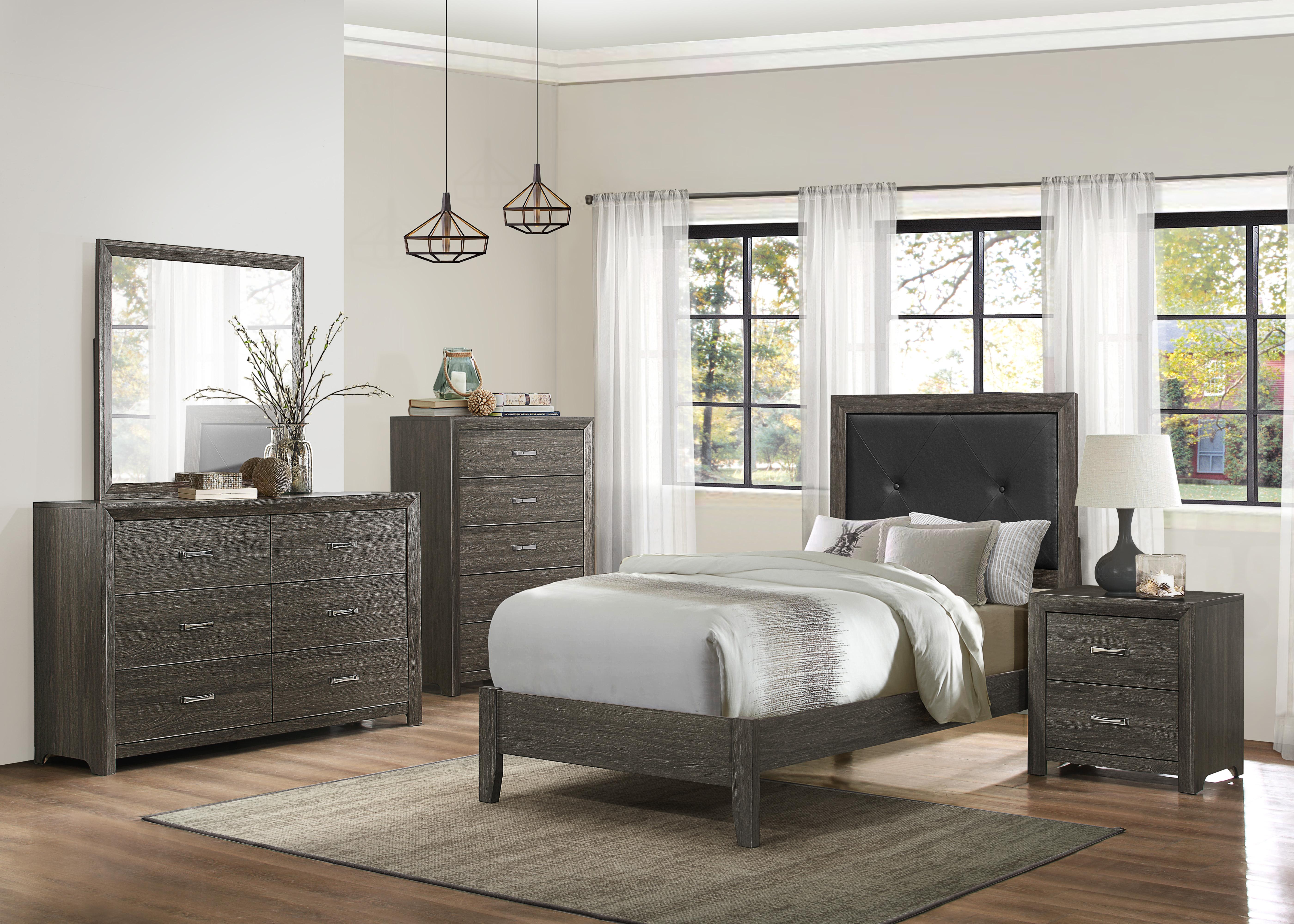 

                    
Buy Contemporary Dark Gray Wood Dresser w/Mirror Homelegance 2145NP-5*6 Edina
