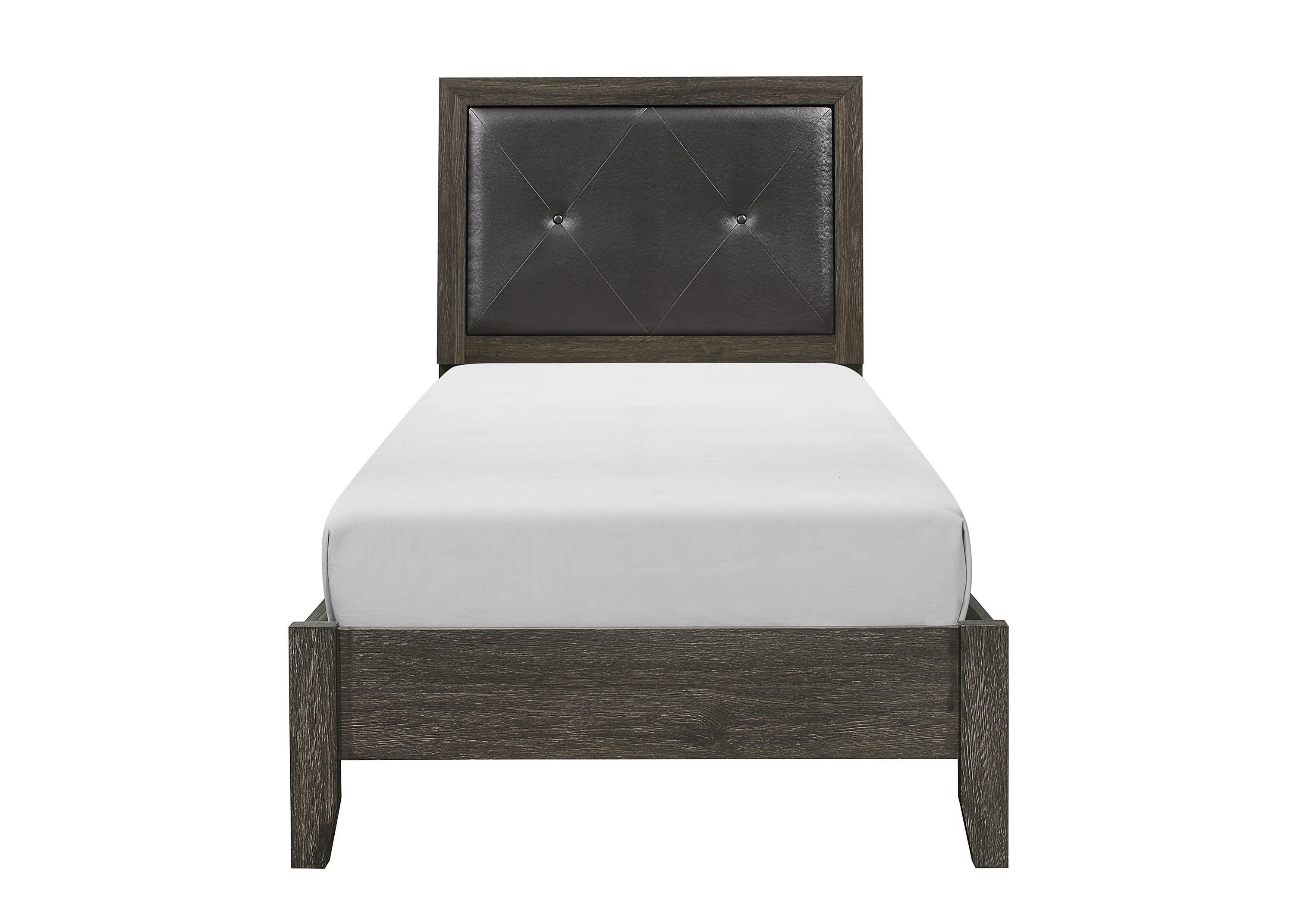 

    
Contemporary Dark Gray Wood Twin Bed Homelegance 2145TNP-1* Edina
