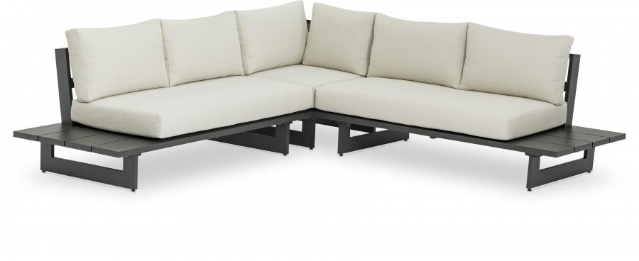 

    
Contemporary Dark Grey/Cream Aluminium Patio Modular Sectional Meridian Furniture Maldives 338Cream-Sectional
