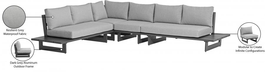 

    
 Shop  Contemporary Dark Grey/Grey Aluminium Patio Modular Sectional Sec1A Meridian Furniture Maldives 338Grey-Sec1A
