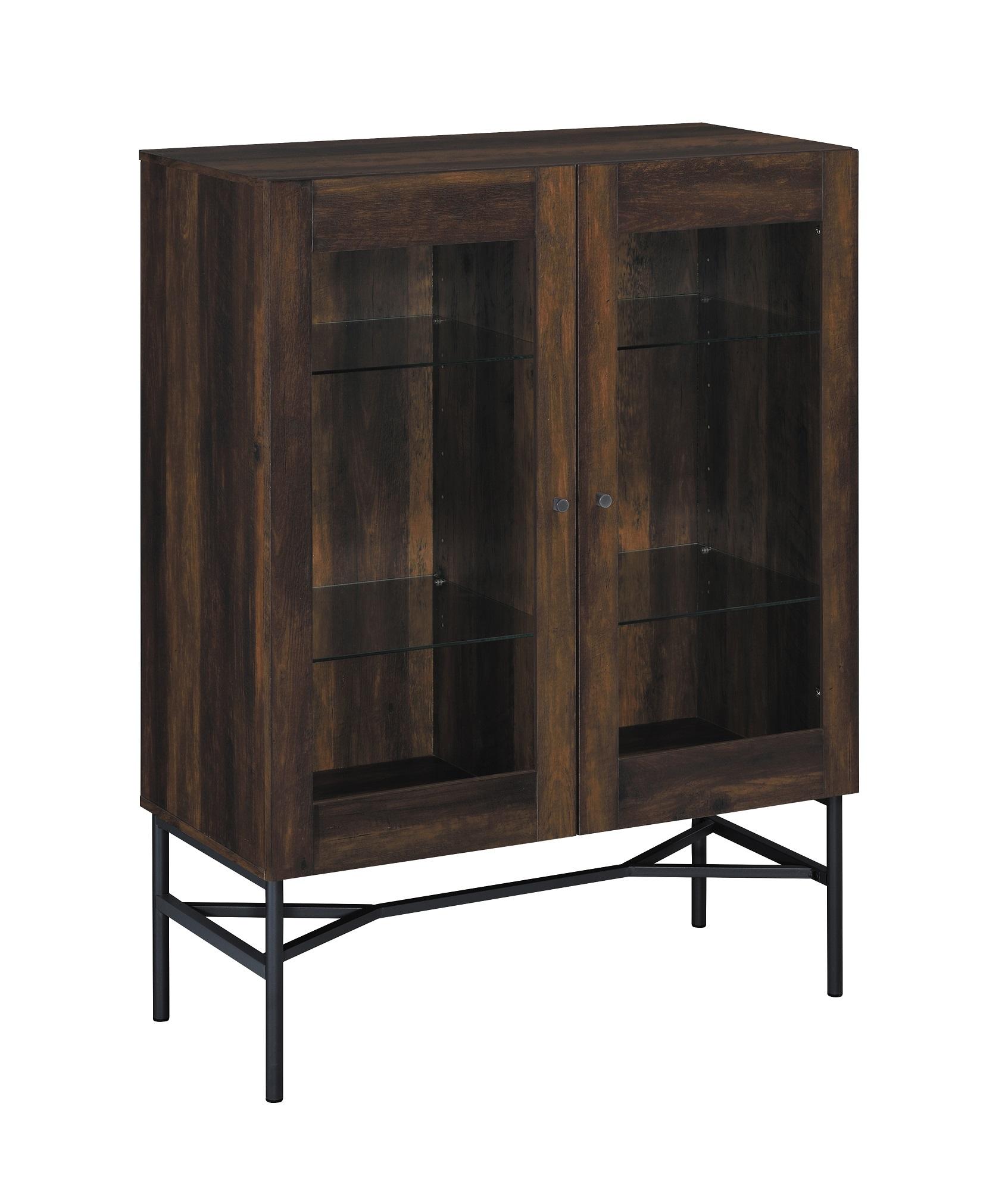 Contemporary Accent Cabinet 959624 959625 in Dark Brown 