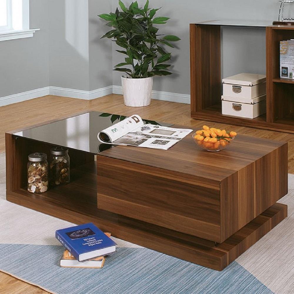 

    
Contemporary Dark Walnut & Black Glass Top Coffee Table Furniture of America CM4568C Langenthal
