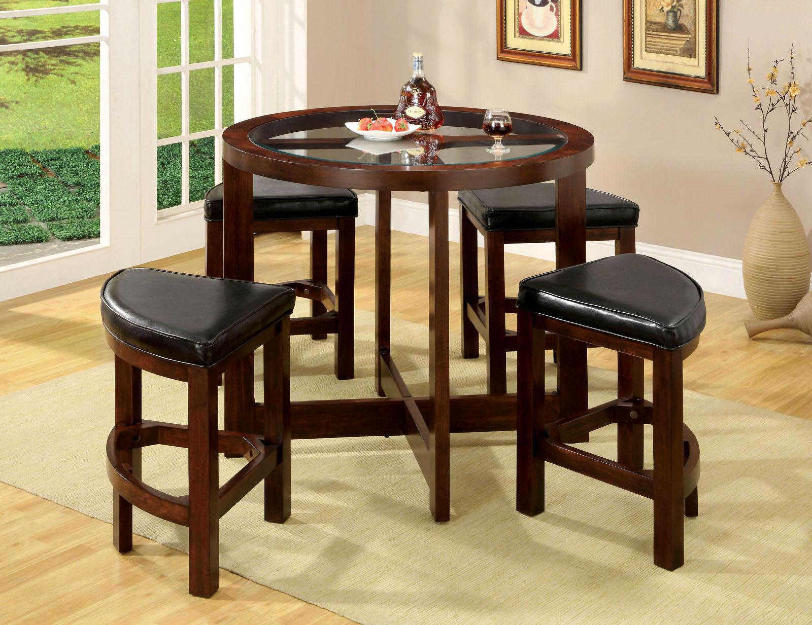 

    
Contemporary Dark Walnut Counter Dining Set 5pcs Furniture of America CM3321PT-5PK Crystal Cove
