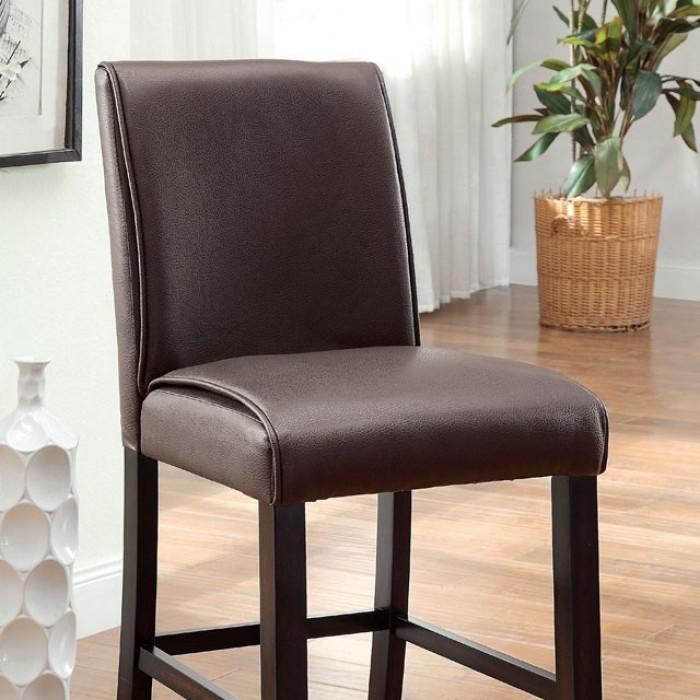 Contemporary Counter Height Chair CM3823PC-2PK Gladstone CM3823PC-2PK in Dark Walnut Leatherette