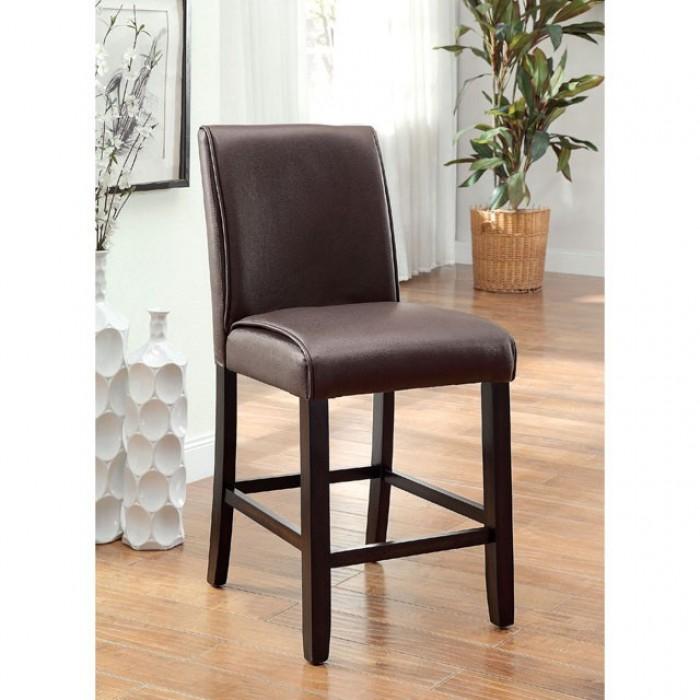 

    
Contemporary Dark Walnut Counter Height Chairs Set 2pcs Furniture of America CM3823PC-2PK Gladstone
