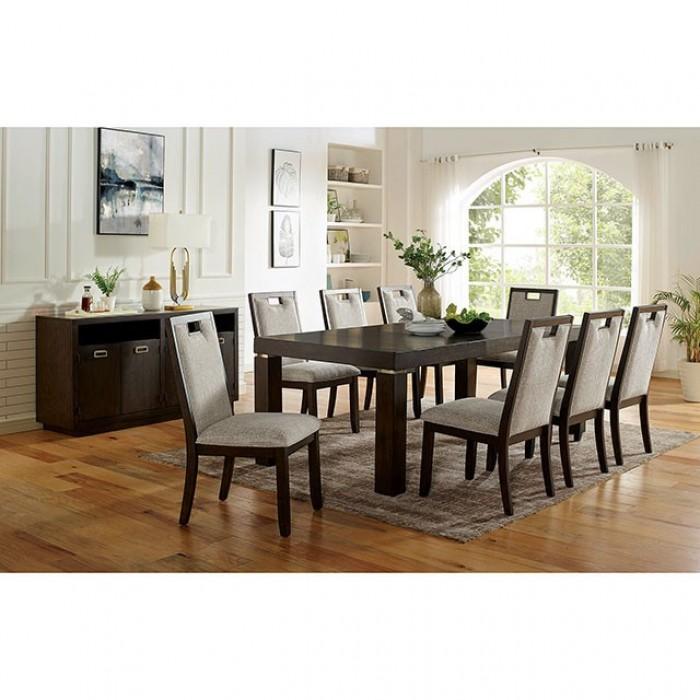 

    
Contemporary Dark Walnut Solid Wood Dining Room Set 5pcs Furniture of America Caterina
