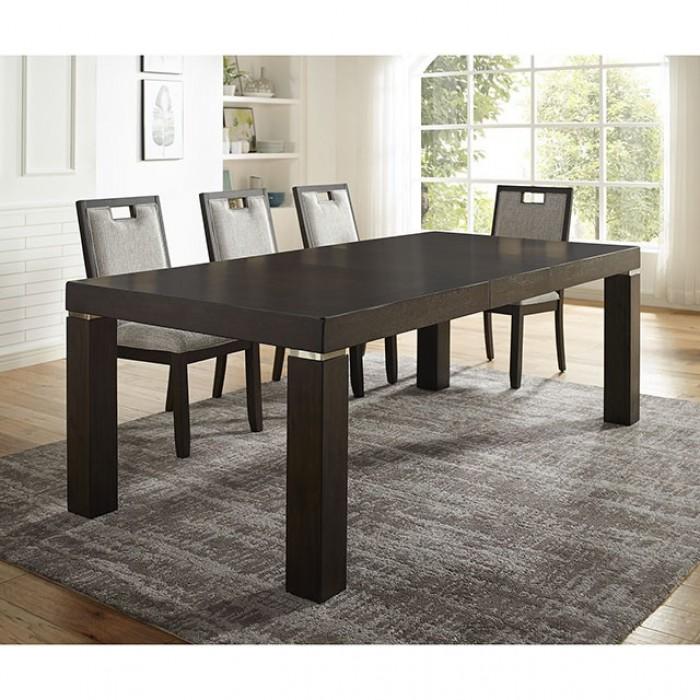 

                    
Furniture of America CM3784T-Set-5 Caterina Dining Table Set Dark Walnut Fabric Purchase 
