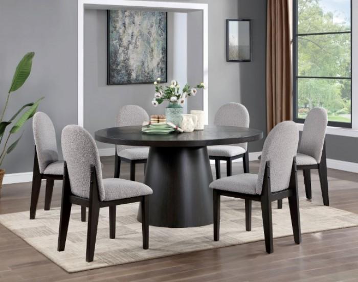 

    
Contemporary Dark Walnut Solid Wood Dining Room Set 7PCS Furniture of America Orland CM3949WN-RT-7PCS
