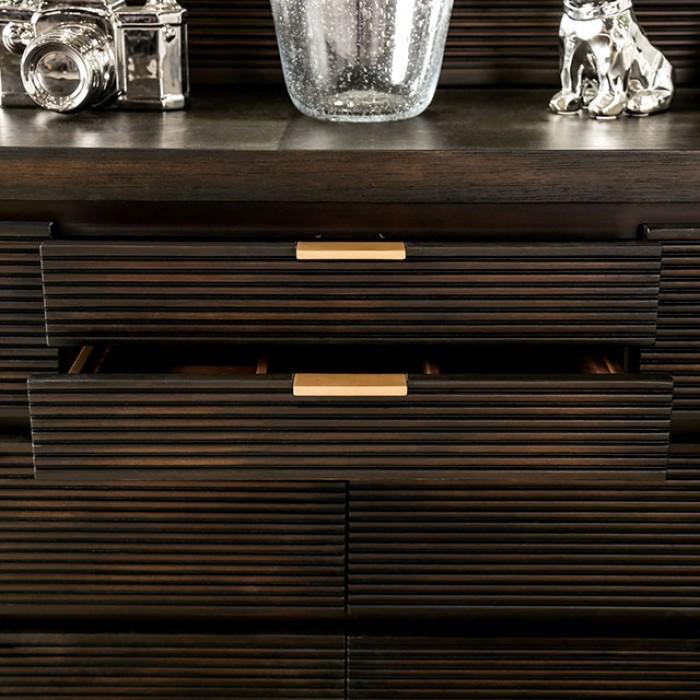 

    
Contemporary Dark Walnut Solid Wood Dresser Furniture of America FOA7514D Laurentian
