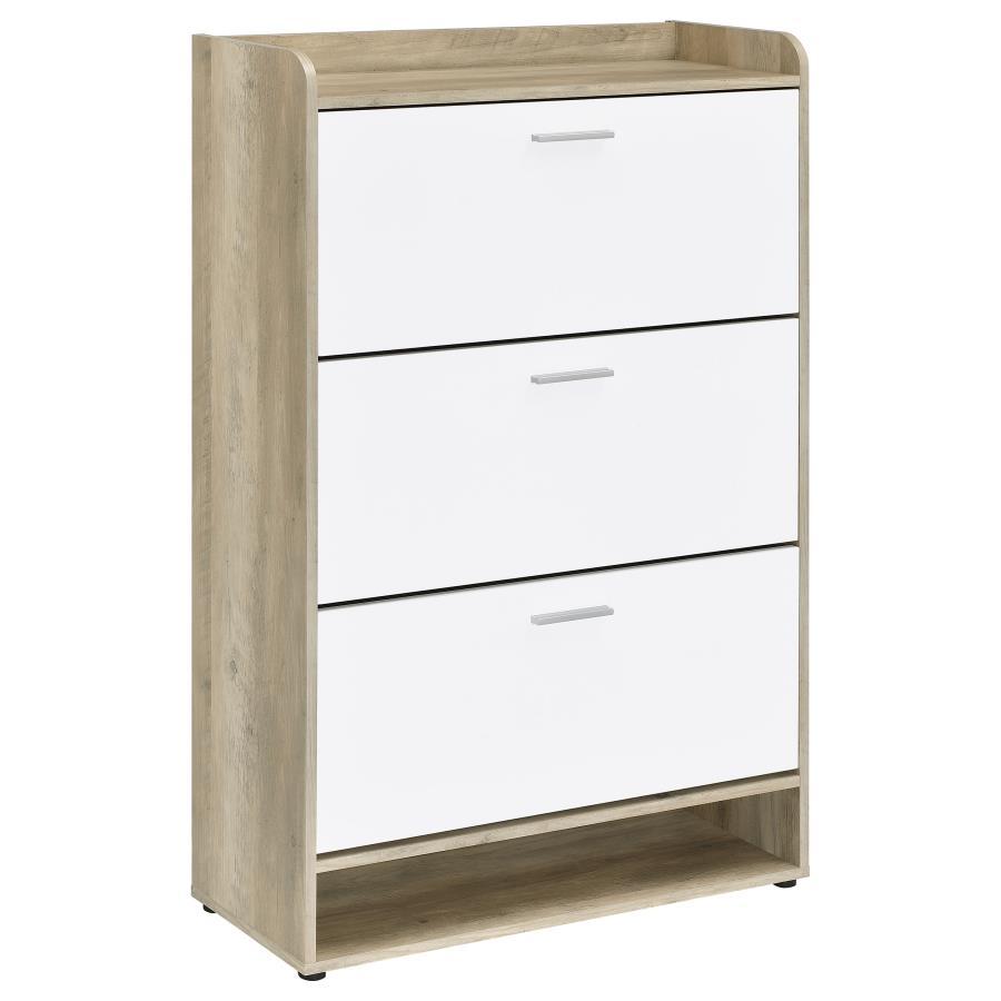 Contemporary, Modern Storage Cabinet Denia Shoe Storage Cabinet 950403-S 950403-S in Wood, Natural, White 