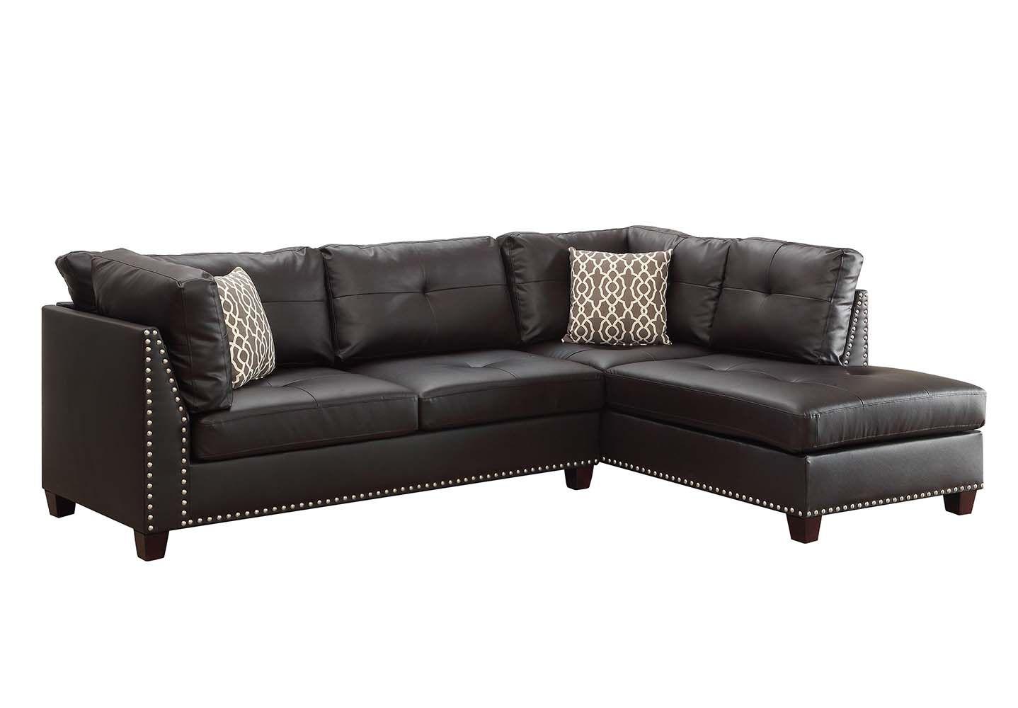 

    
Acme Furniture Laurissa Sectional Sofa and Ottoman Ebony 54405-3pcs
