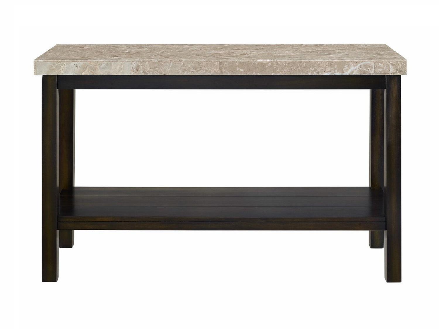 

    
Contemporary Espresso & Beige Marble Sofa Table by Crown Mark Kelia 4274-05
