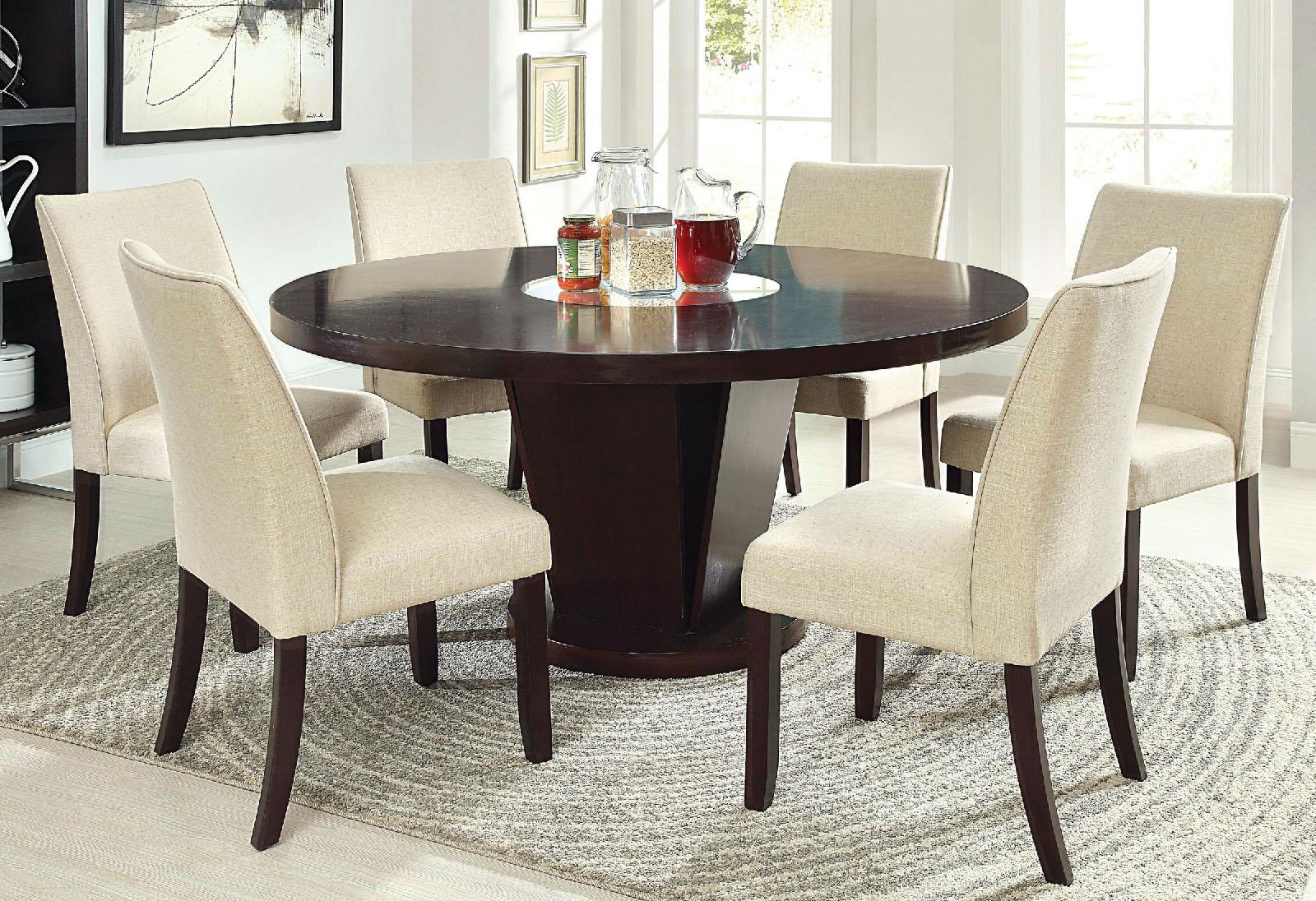 

    
Espresso & Ivory Solid Wood Dining Table Set 7Pcs CIMMA CM3556T FOA Contemporary
