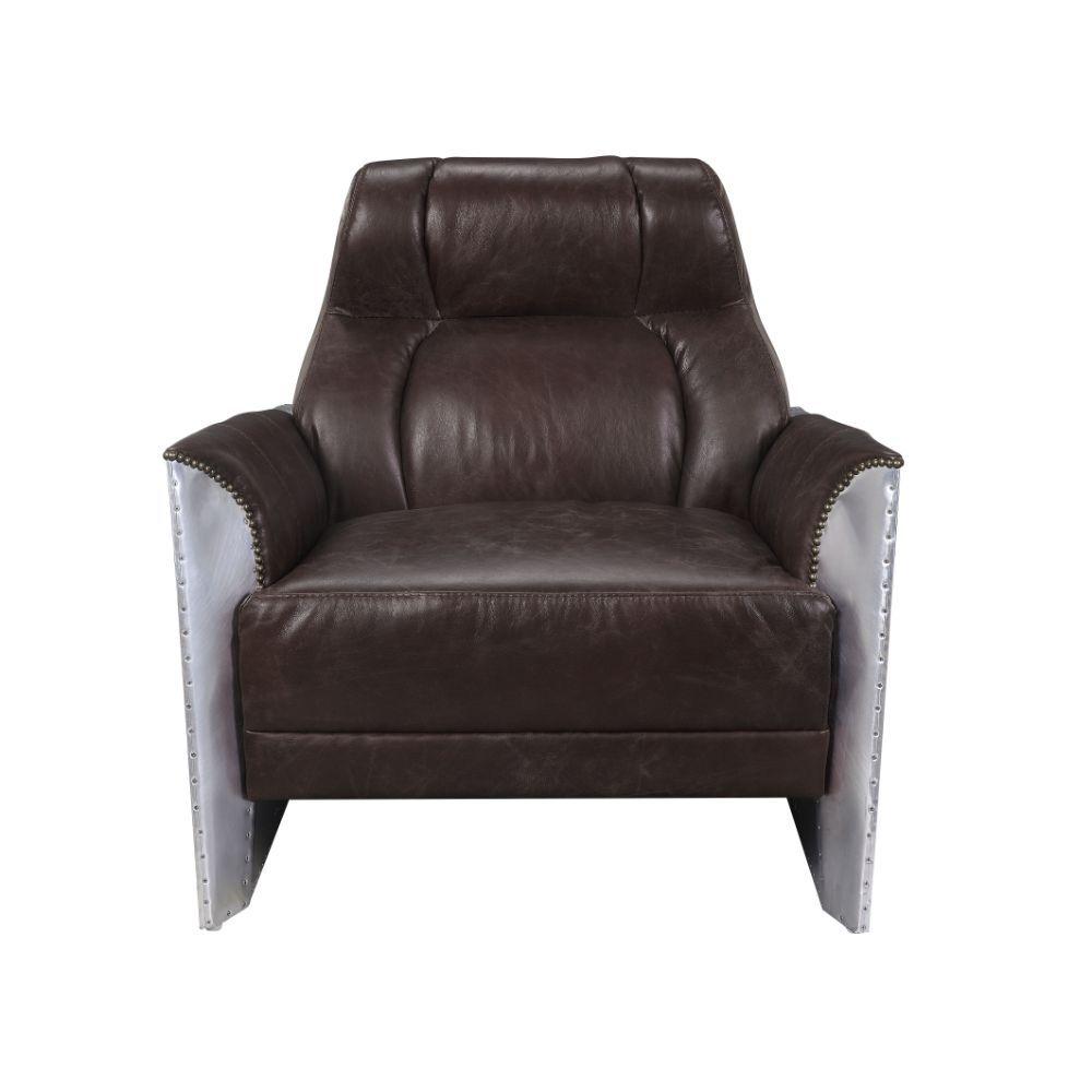 

    
Contemporary Espresso Leather Chair Acme Brancaster 59715-С
