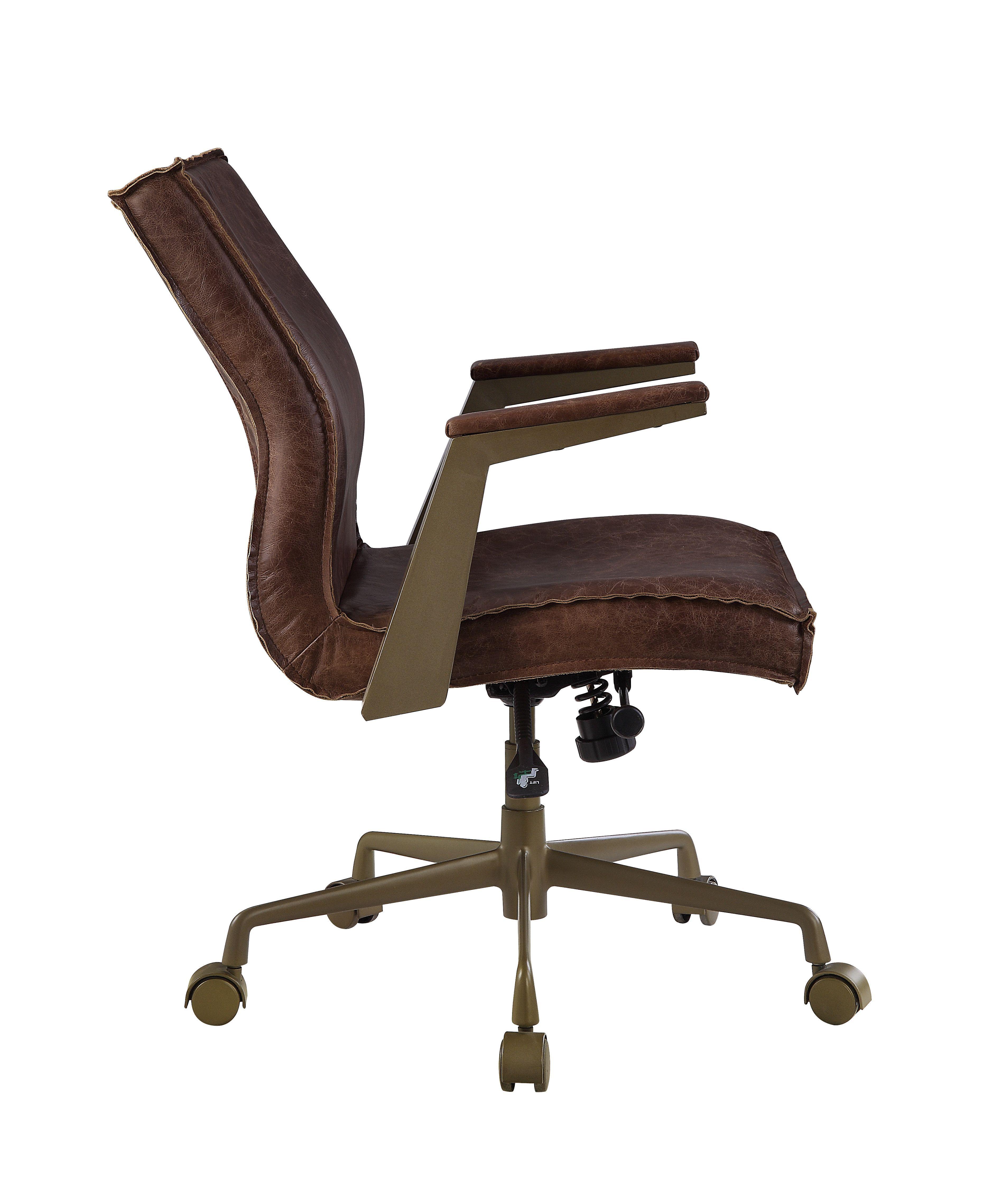 

    
Contemporary Espresso Top Grain Leather Executive Office Chair by Acme Attica 92483
