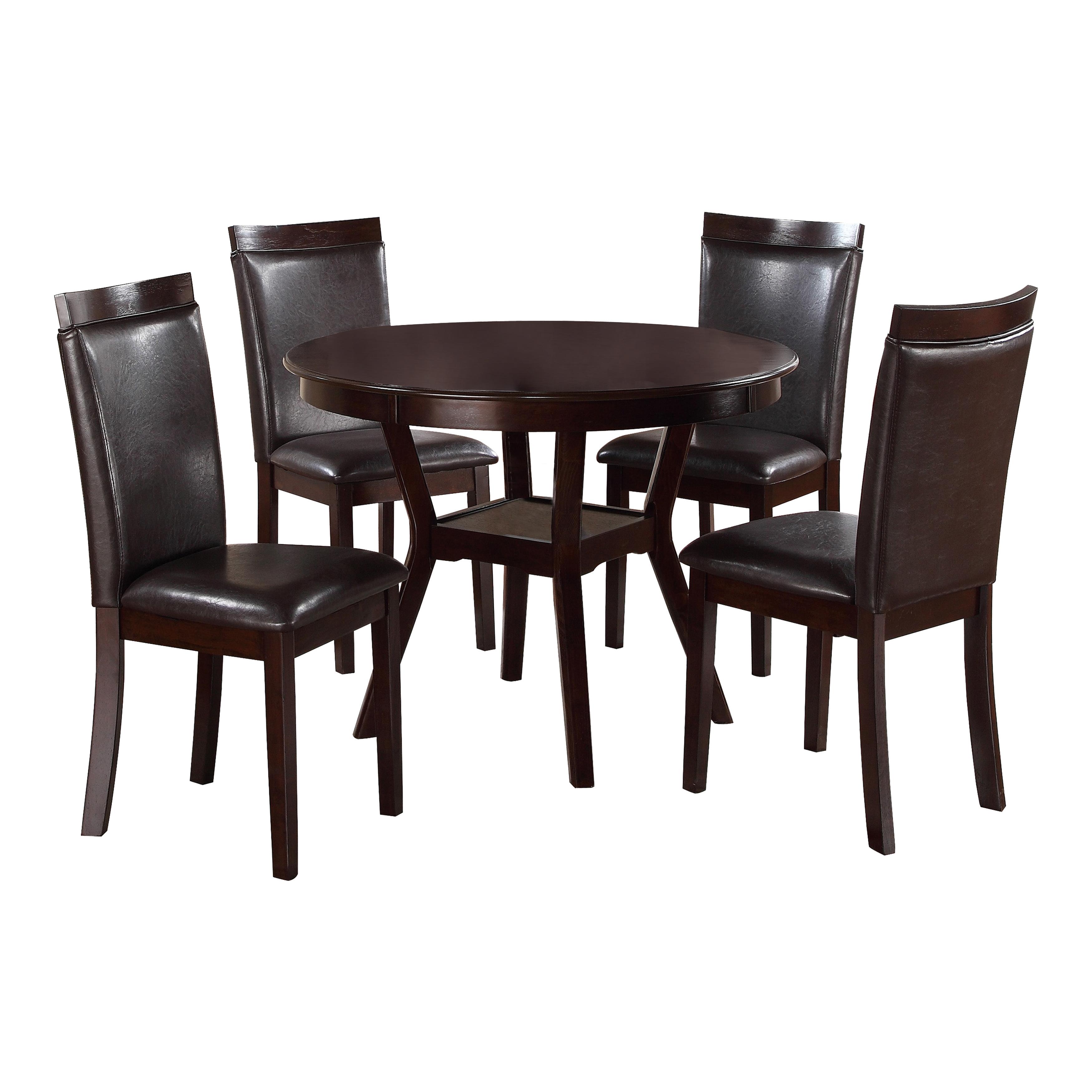 Contemporary Dining Room Set 5104 Shankmen 5104 in Espresso Faux Leather