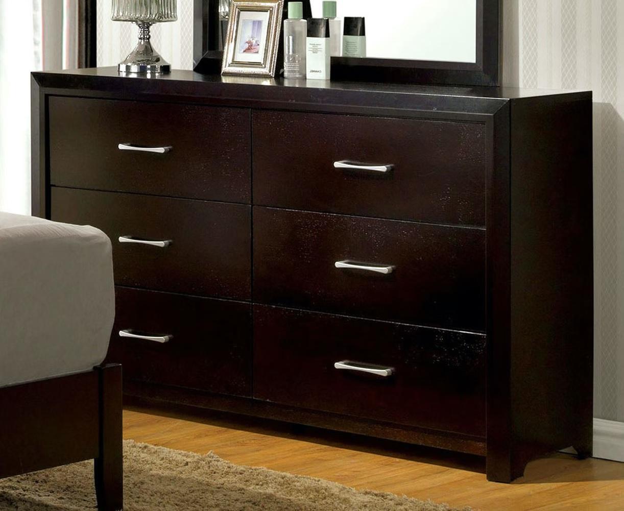

    
Contemporary Espresso Wood Dresser Furniture of America CM7868D Janine
