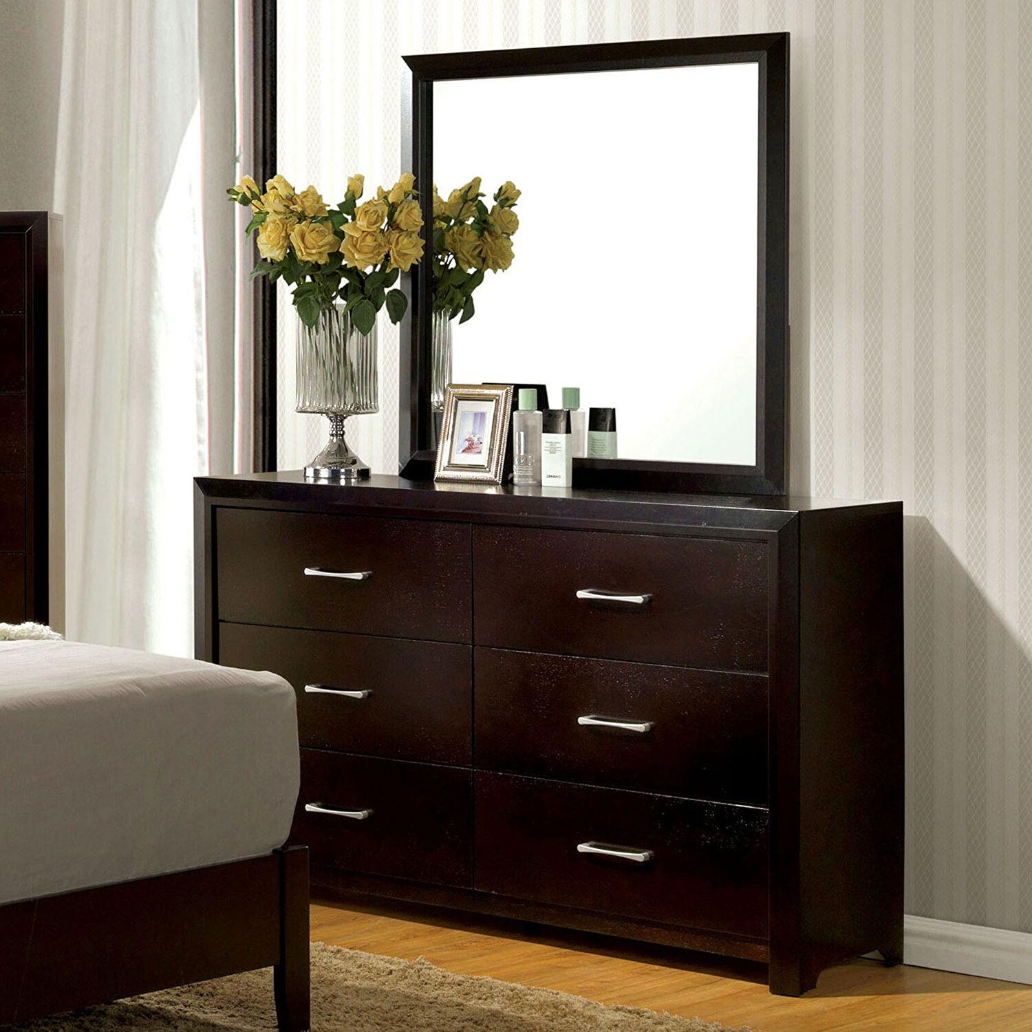 

    
Contemporary Espresso Wood Dresser w/Mirror Furniture of America CM7868D*M Janine
