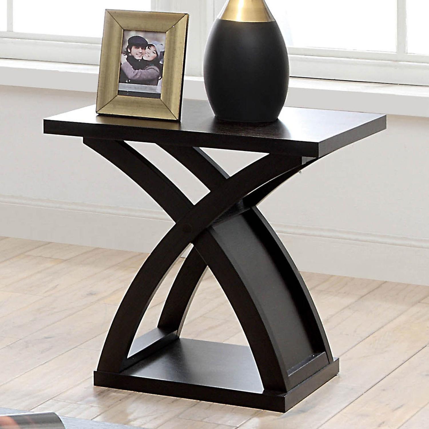 

    
Contemporary Espresso Wood End Table Furniture of America CM4641E Arkley
