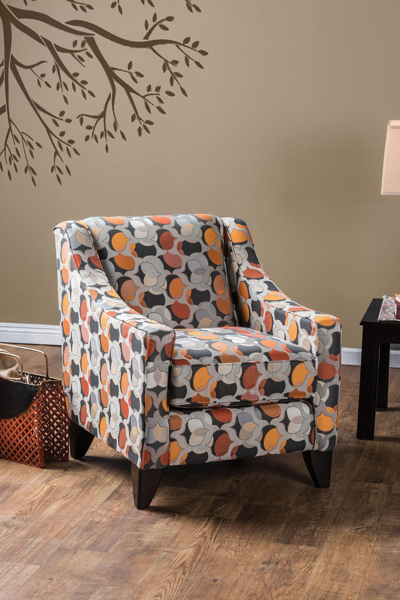 Transitional Arm Chair PENNINGTON SM1112-CH SM1112-CH in Multi-Color Patterned Fabric