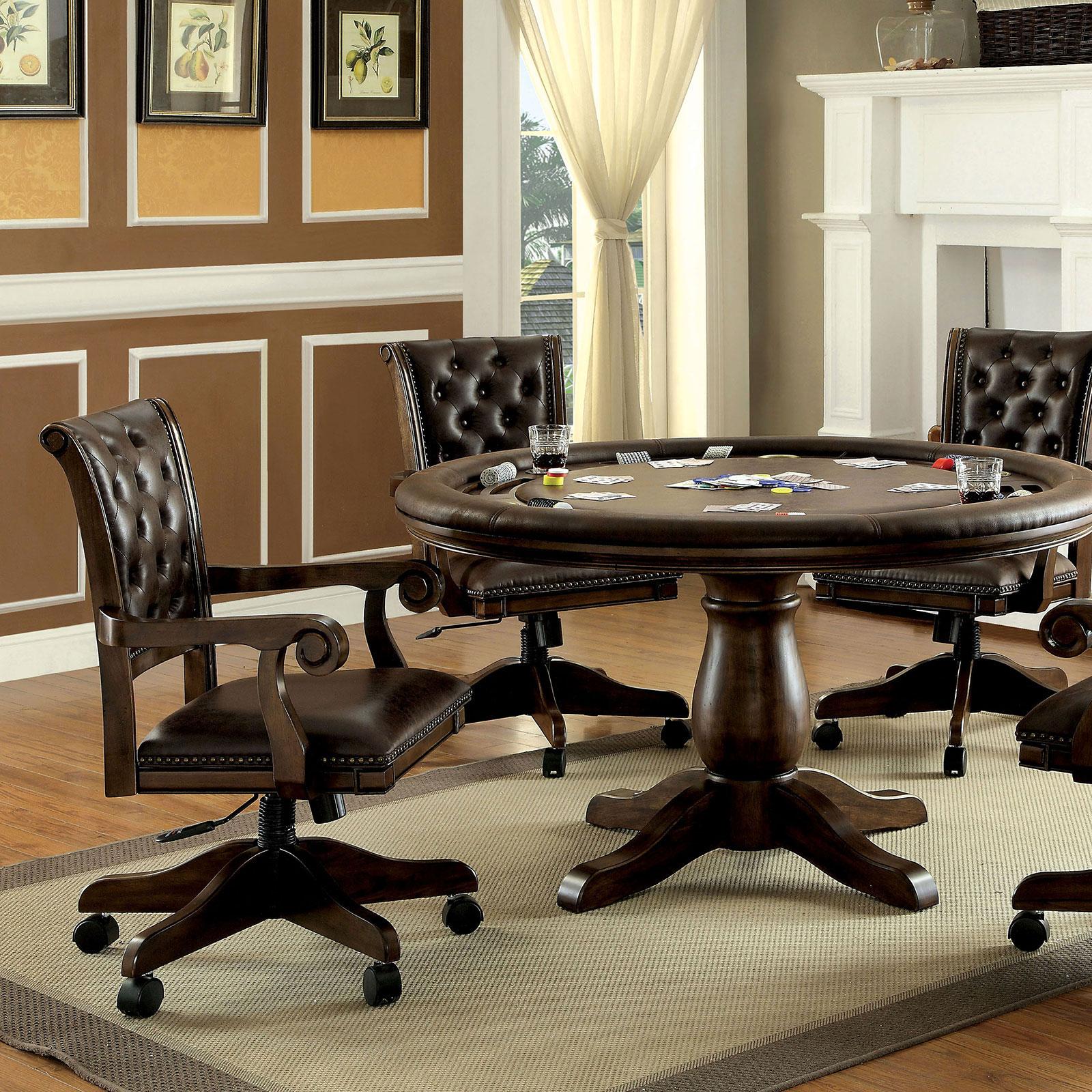 Contemporary Game table KALIA CM-GM347T CM-GM347T-TABLE in Brown Fabric
